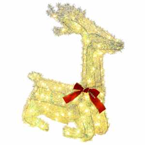 vidaXL 3D j&otilde;ulup&otilde;der LOVIISA 140 LED-i Soe valge 55 x 22 x 63 cm