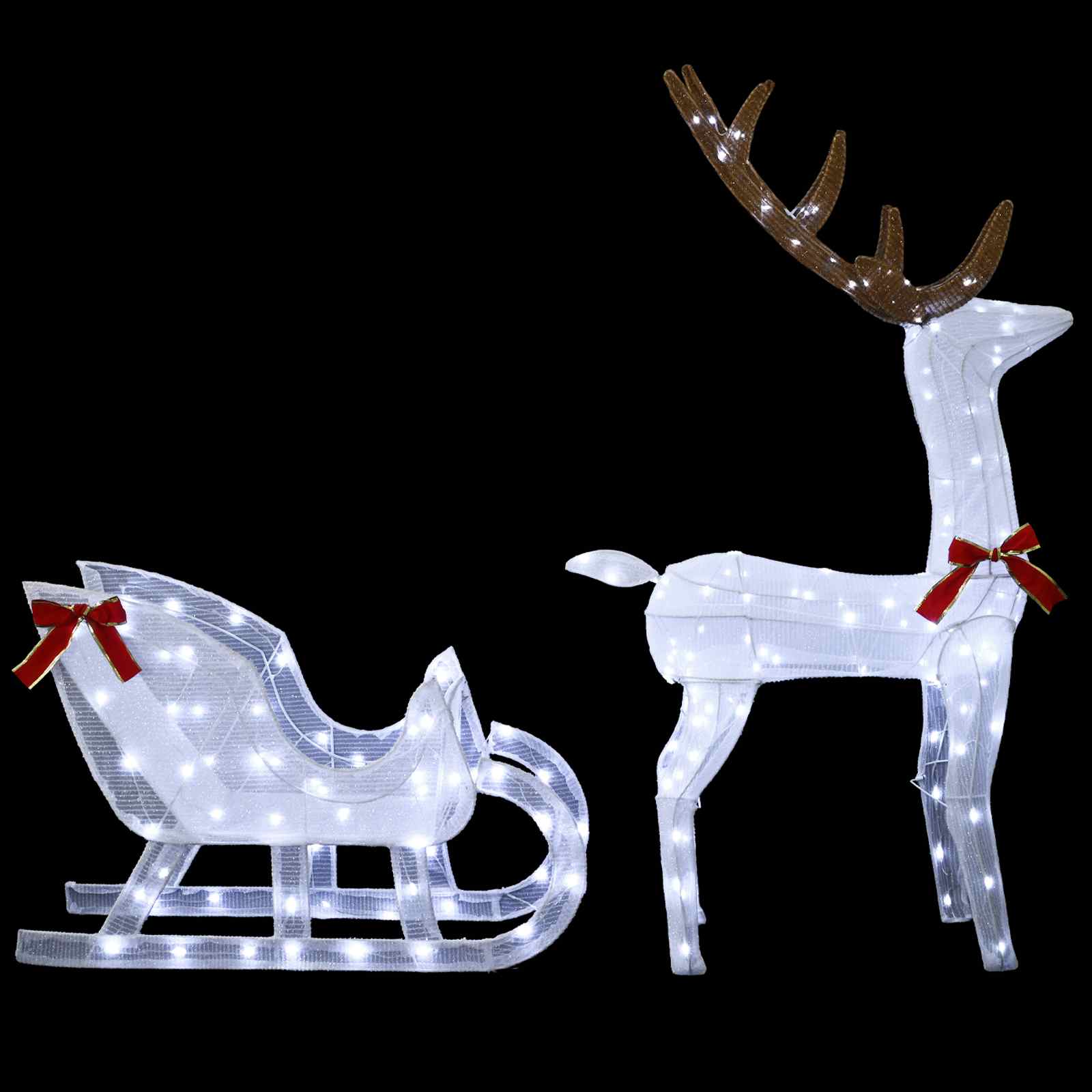 Jelenova sani LOVIISA 2 kos 200 LED Hladno bela
