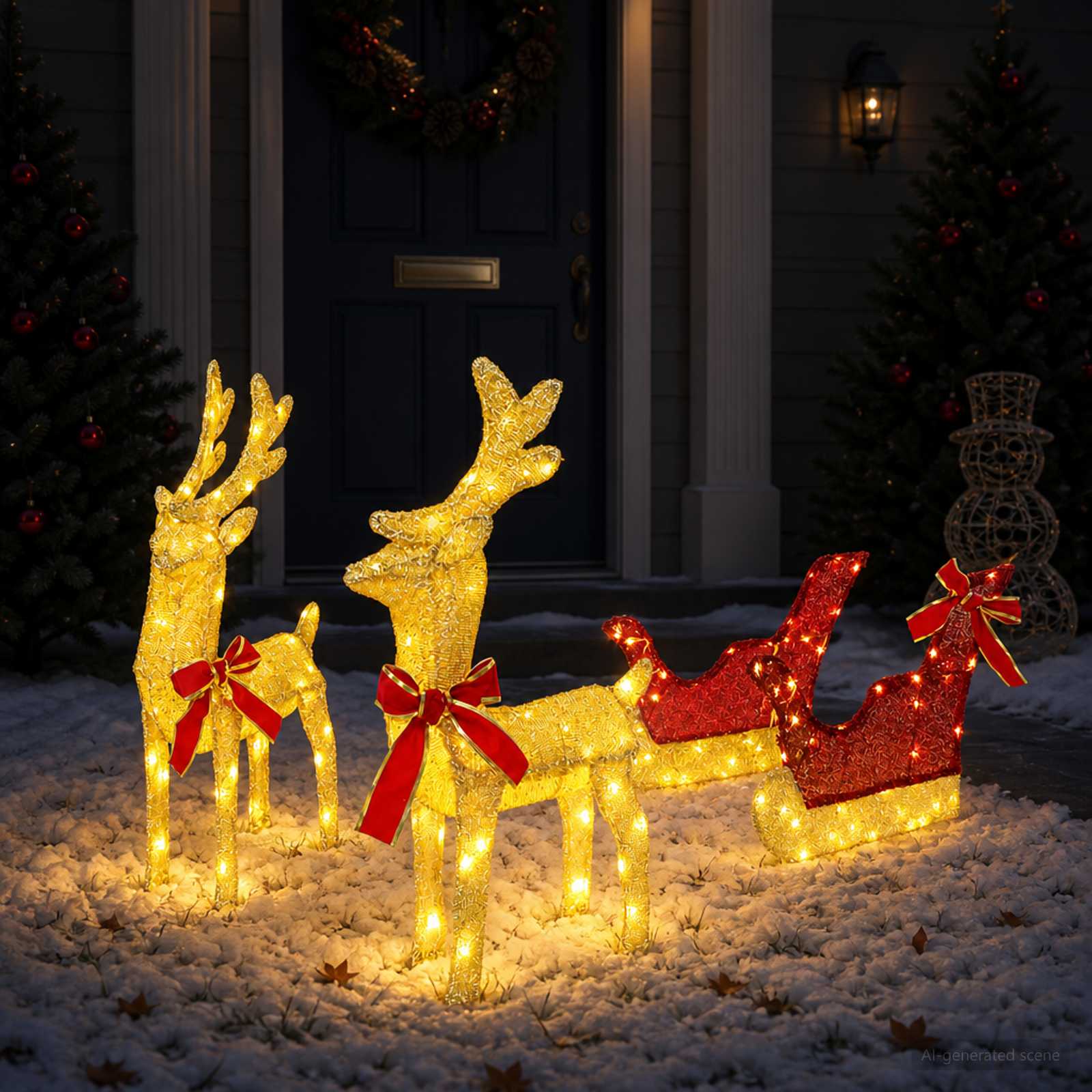 3D-jõulupõder saaniga LOVIISA 3 tk 160 LED-i Soe valge 3 Kõik vajalik sinu aeda ja koju! 3D-jõulupõder saaniga LOVIISA 3 tk 160 LED-i Soe valge - Pilt 3