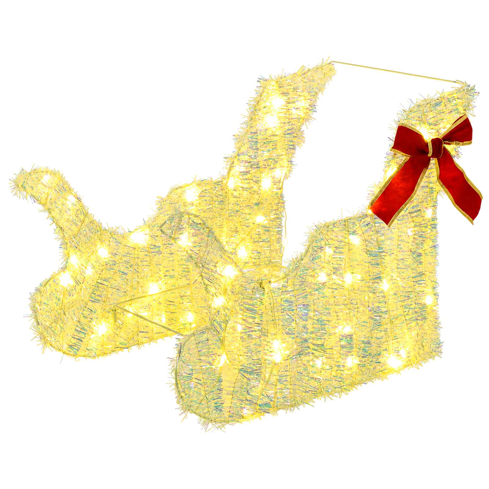 3D božični jelen s sanmi LOVIISA 3 kos 160 LED Toplo bela