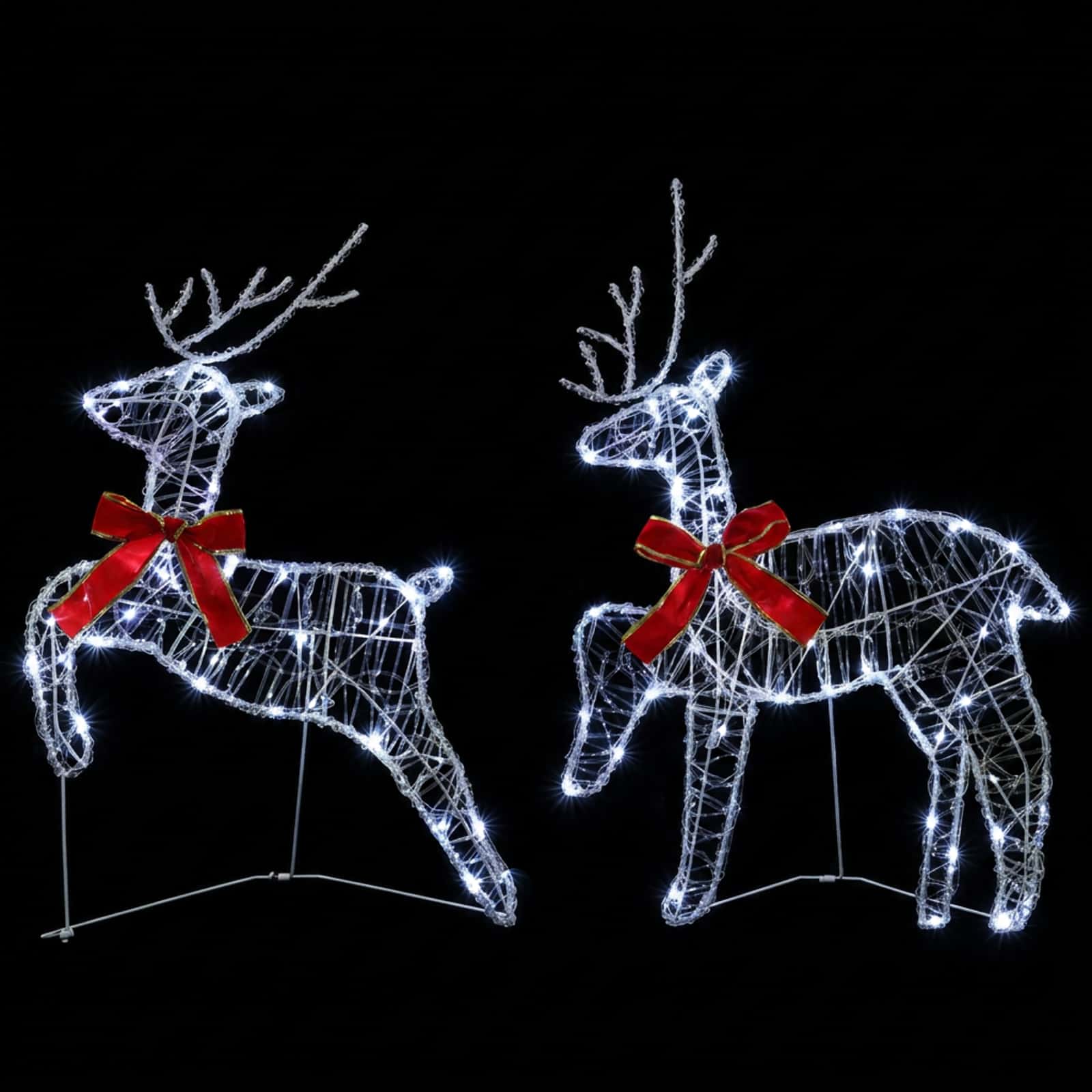 Božični jelenček 2 kos 40 LED Hladno bela 43 x 19 x 65 cm