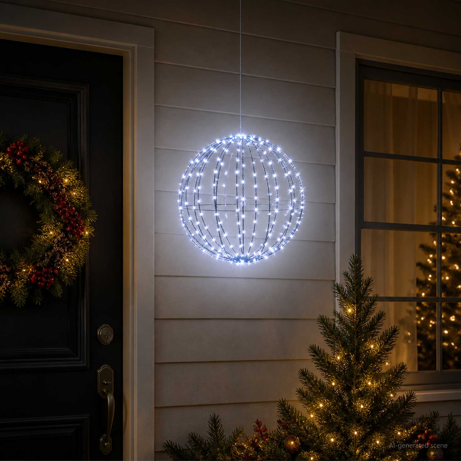 Božična konica za luči 96 LED Modra Premer 30 x 32 cm