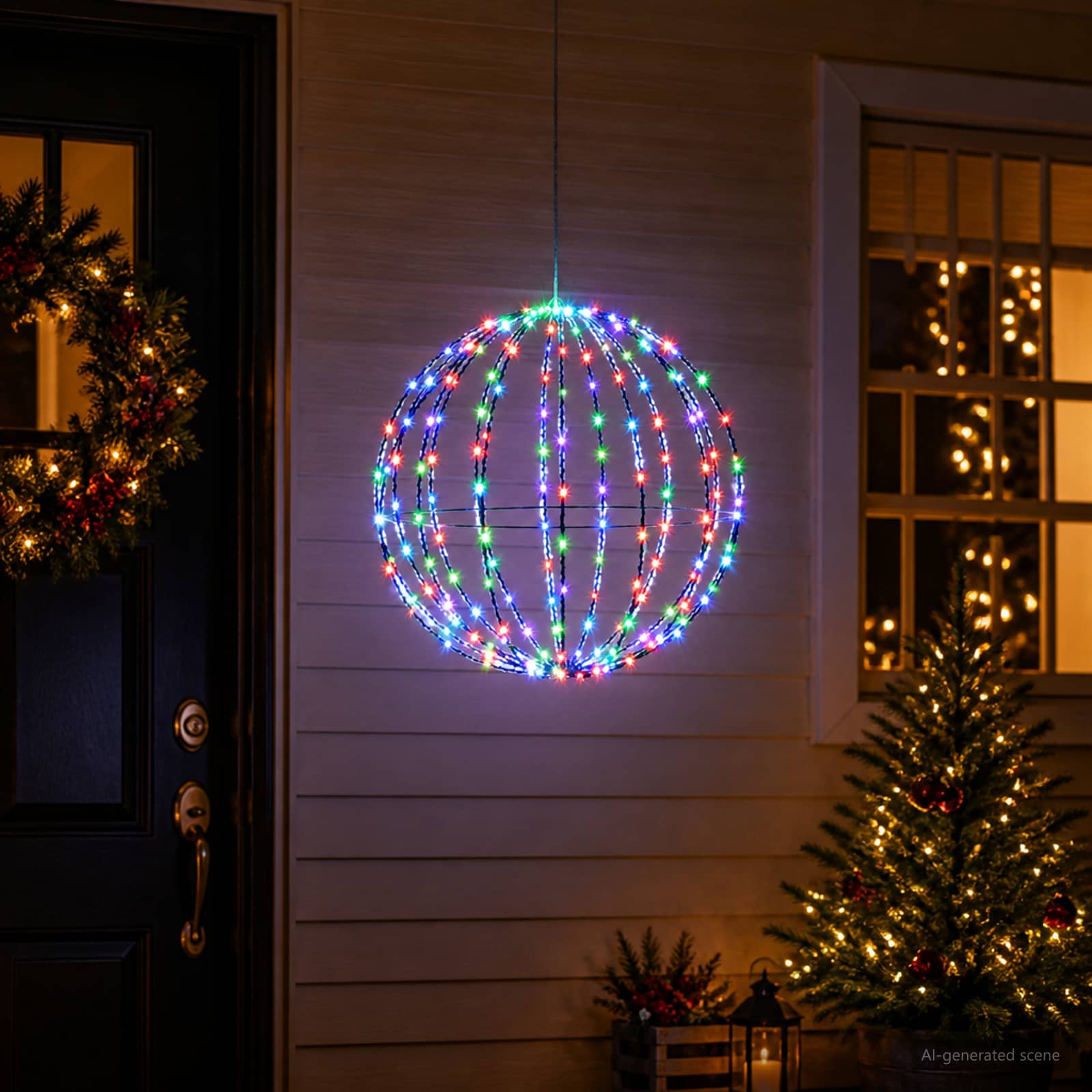 vidaXL Julefiniallys 160 LED-lys Flerfarget Diameter 50 x 52 cm