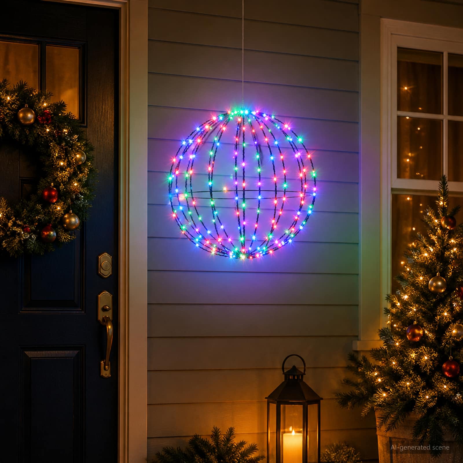 vidaXL Julefinial lys 96 LED'er RGB Diameter 30 x 32 cm