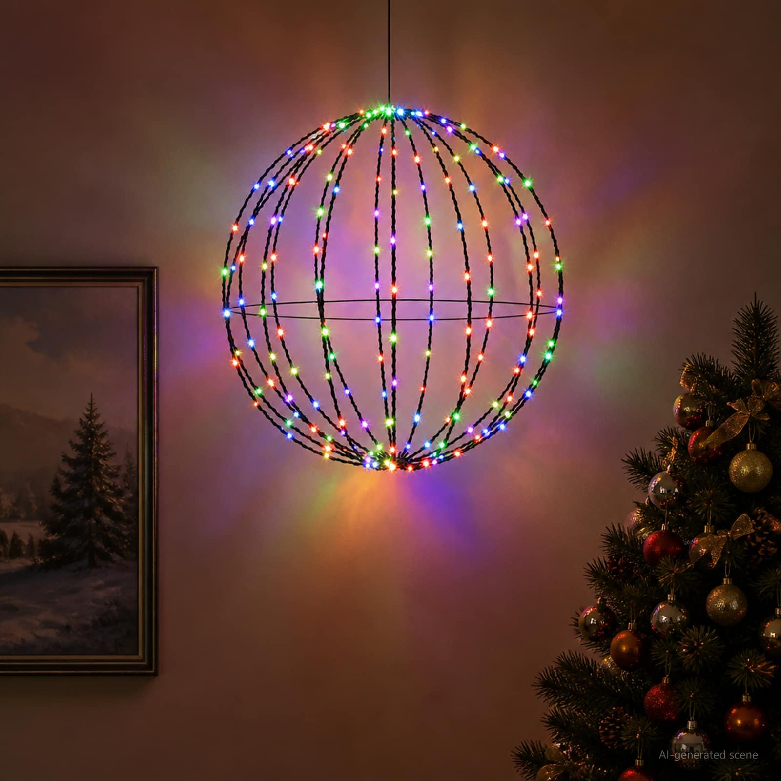 Božična konica za luči 120 LED RGB Premer 40 x 42 cm