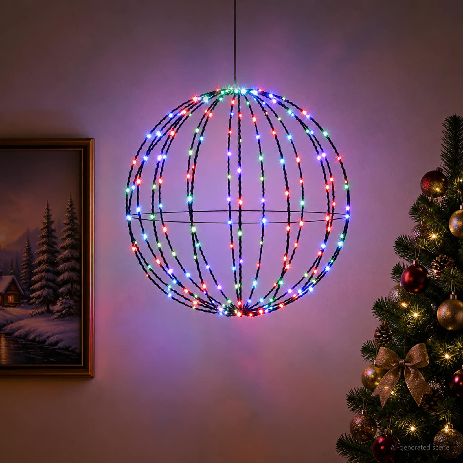 Božična konica za luči 160 LED RGB Premer 50 x 52 cm