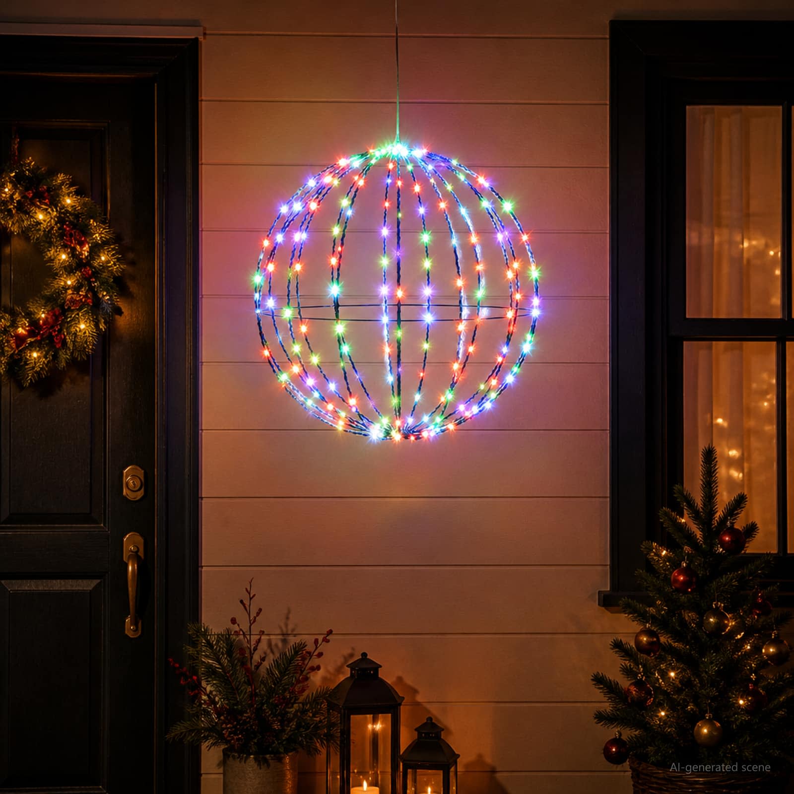 Božična konica za luči 192 LED RGB Premer 60 x 63 cm