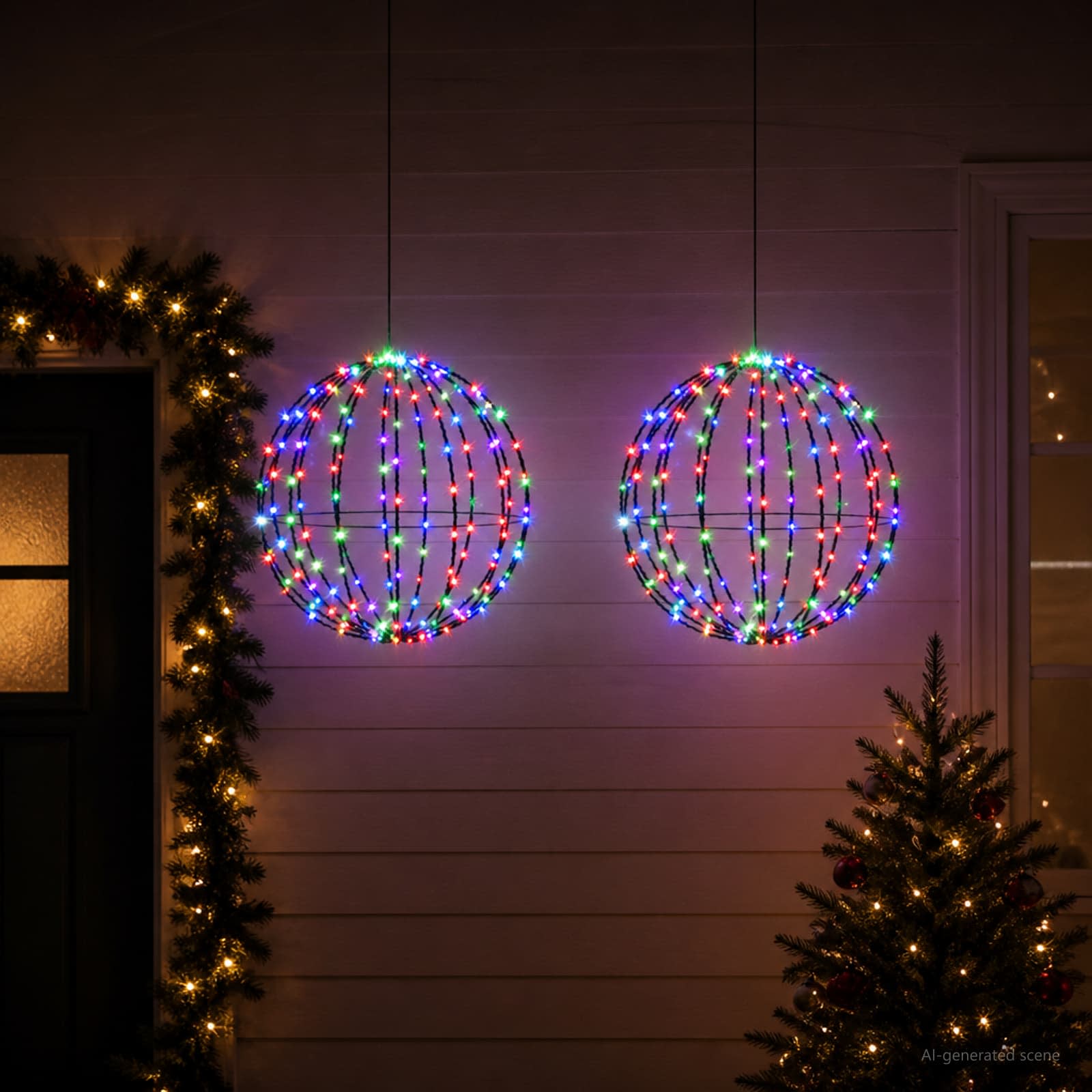 Božična konica za luči 2 kos 320 LED RGB Premer 50 x 52 cm
