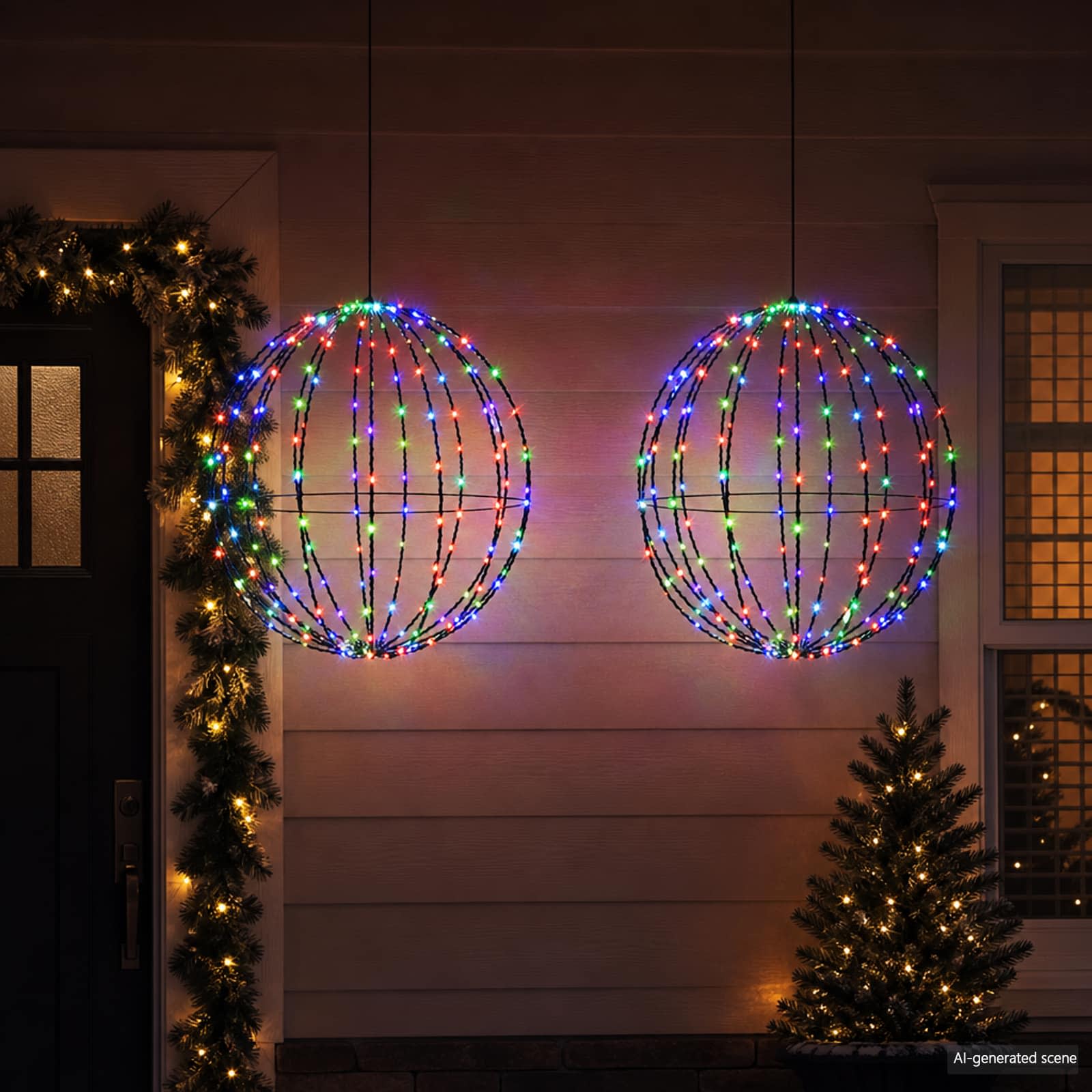 Božična konica za luči 2 kos 384 LED RGB Premer 60 x 63 cm