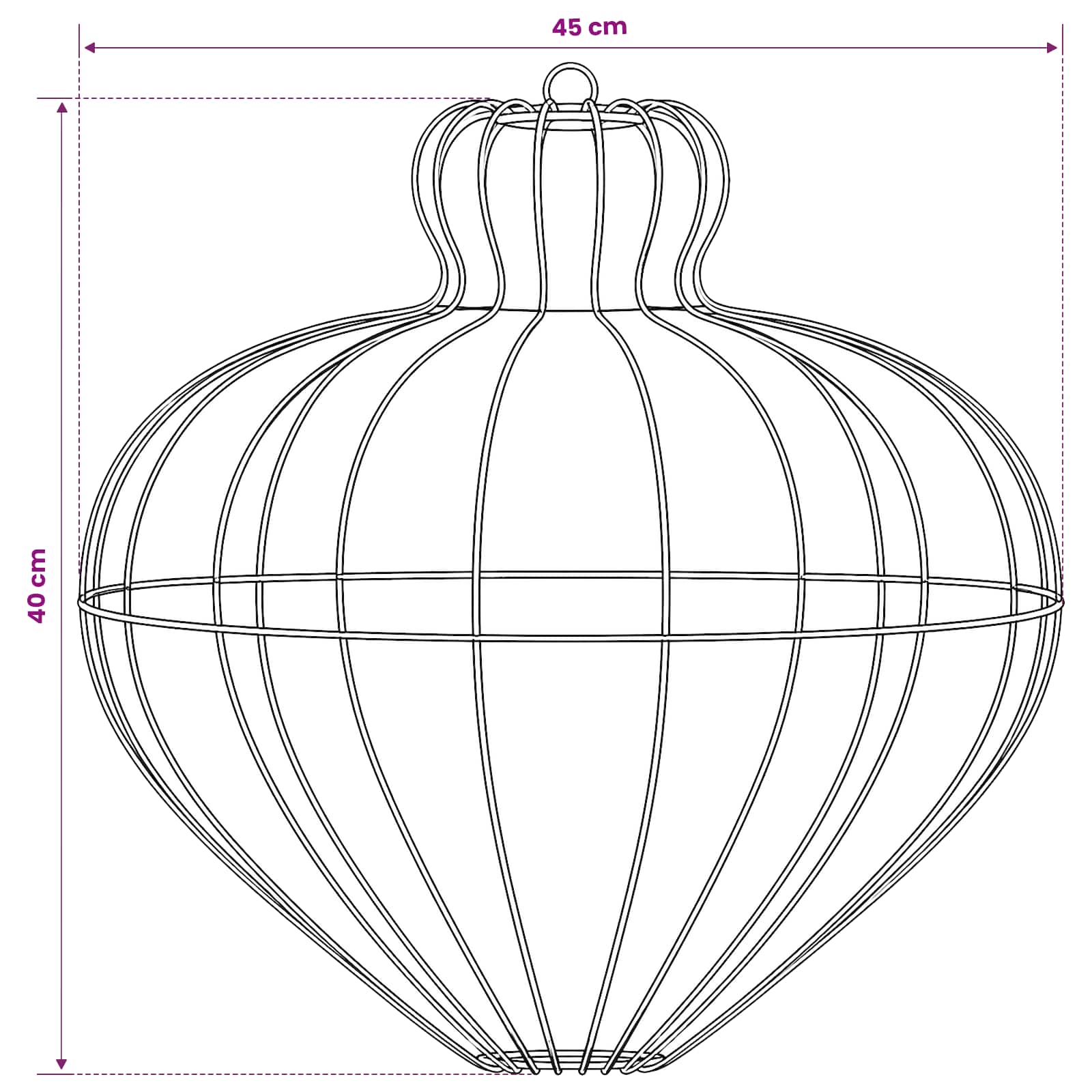 Christmas Finial Light 384 LEDs Cold size guide