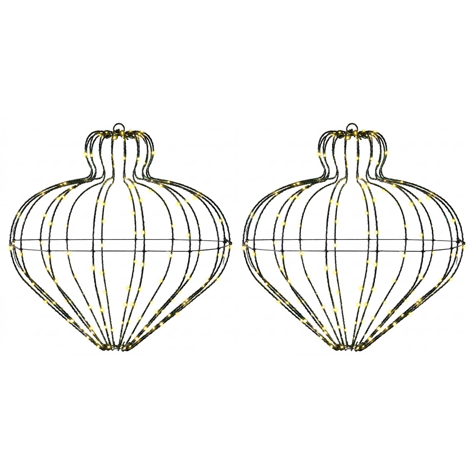 vidaXL Vianočný špic 2 ks 384 LED Teplá biela Ø 45 x 40 cm