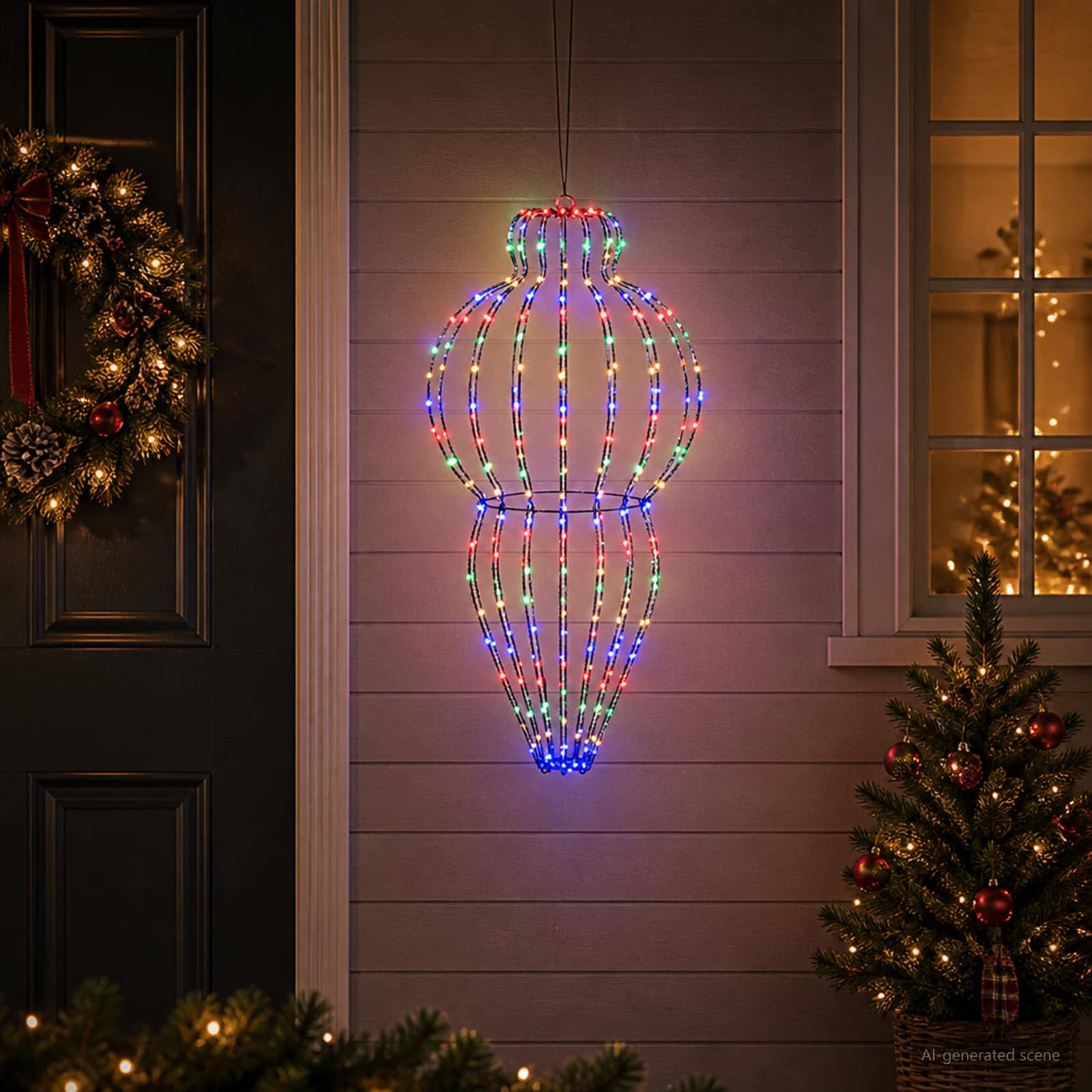 Koničasta božična luč 320 LED Večbarvno Premer 40 x 75 cm