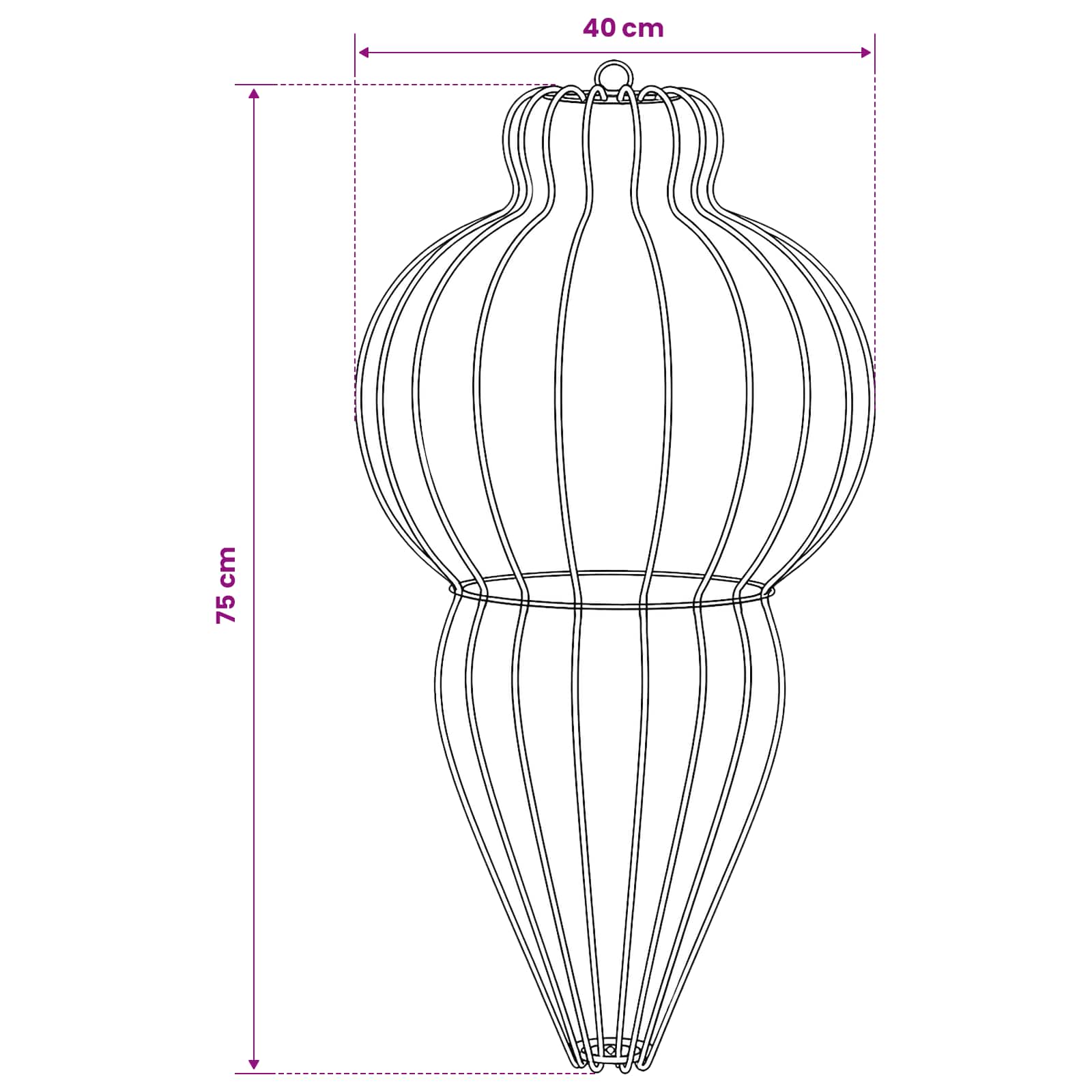 Koničasta božična luč 320 LED Večbarvno Premer 40 x 75 cm