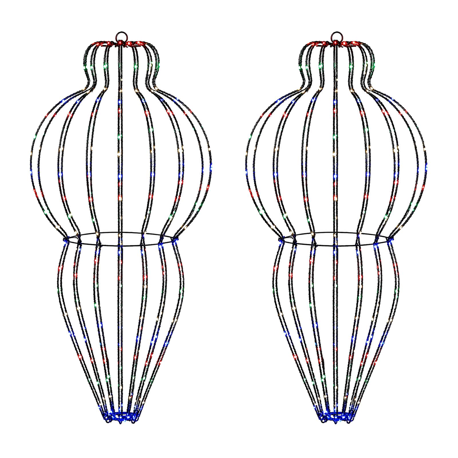 Božična konica za luči 2 kos 640 LED Večbarvno Ø 40 x 75 cm