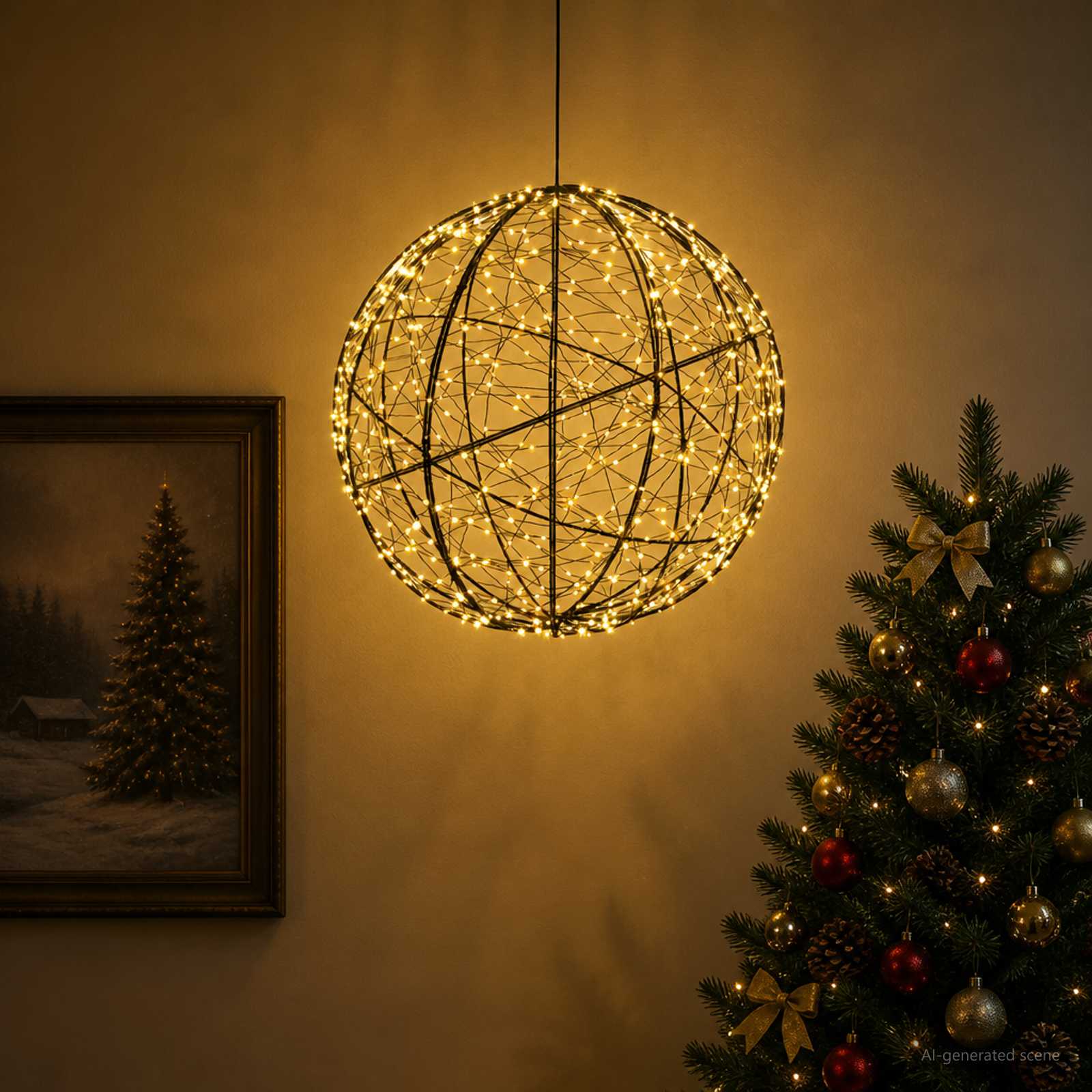 Božična konica za luči 500 LED Toplo bela Premer 40 x 42 cm