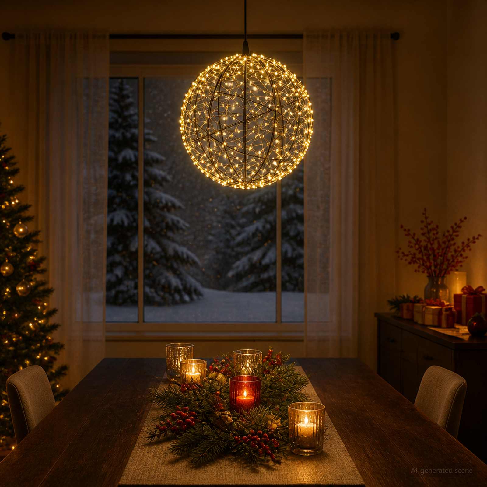 Božična konica za luči 500 LED Toplo bela Premer 40 x 42 cm