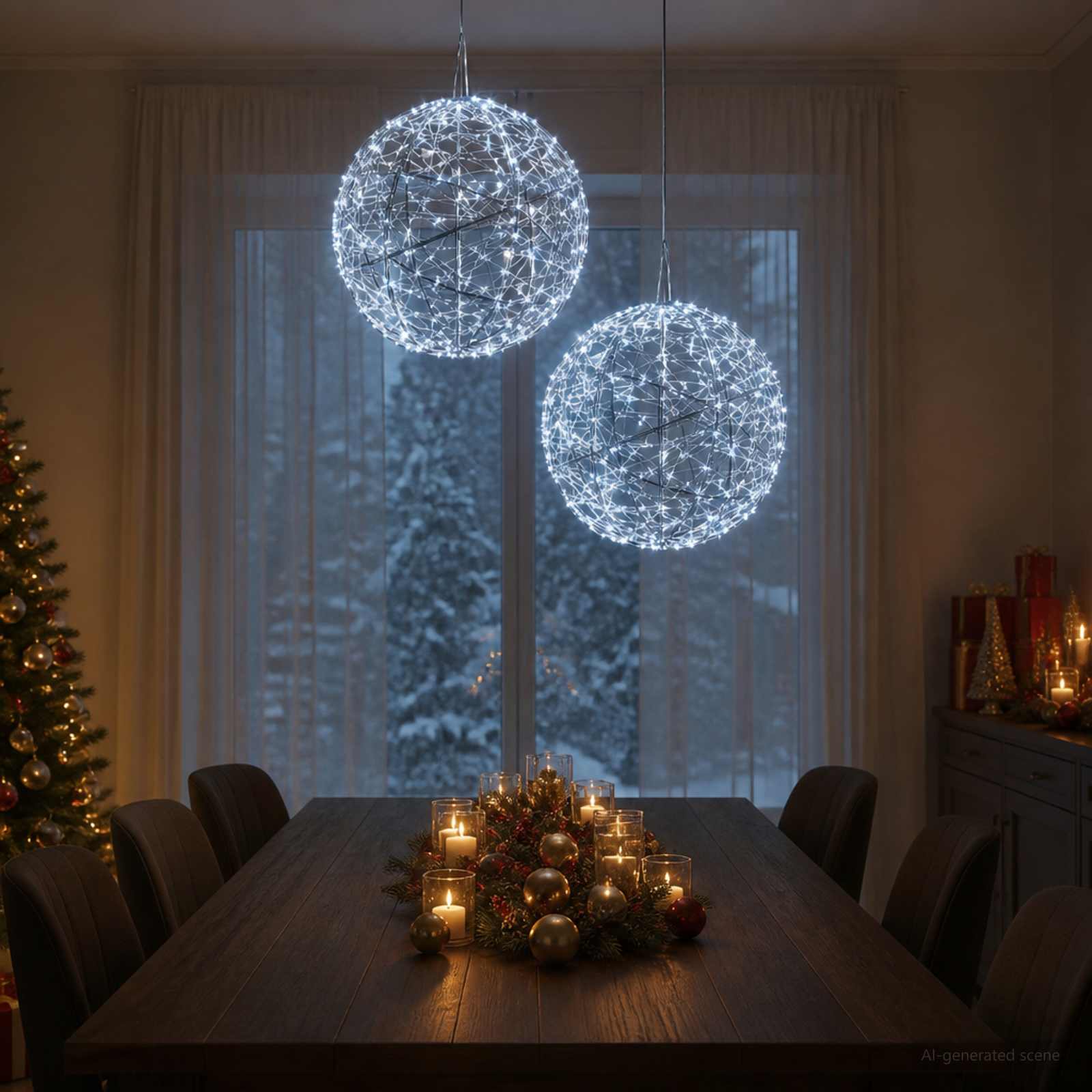 Božična konica za luči 2 kos 1500 LED Hladno bela