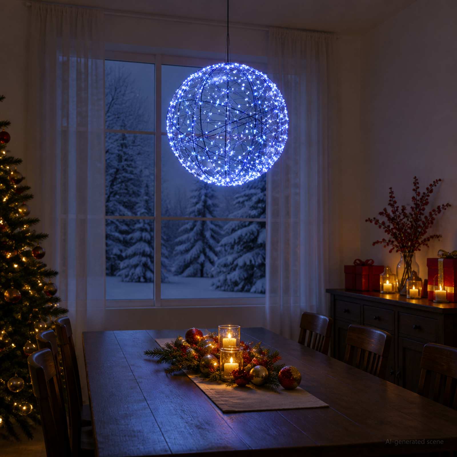Božična konica za luči 500 LED Modra Premer 40 x 42 cm
