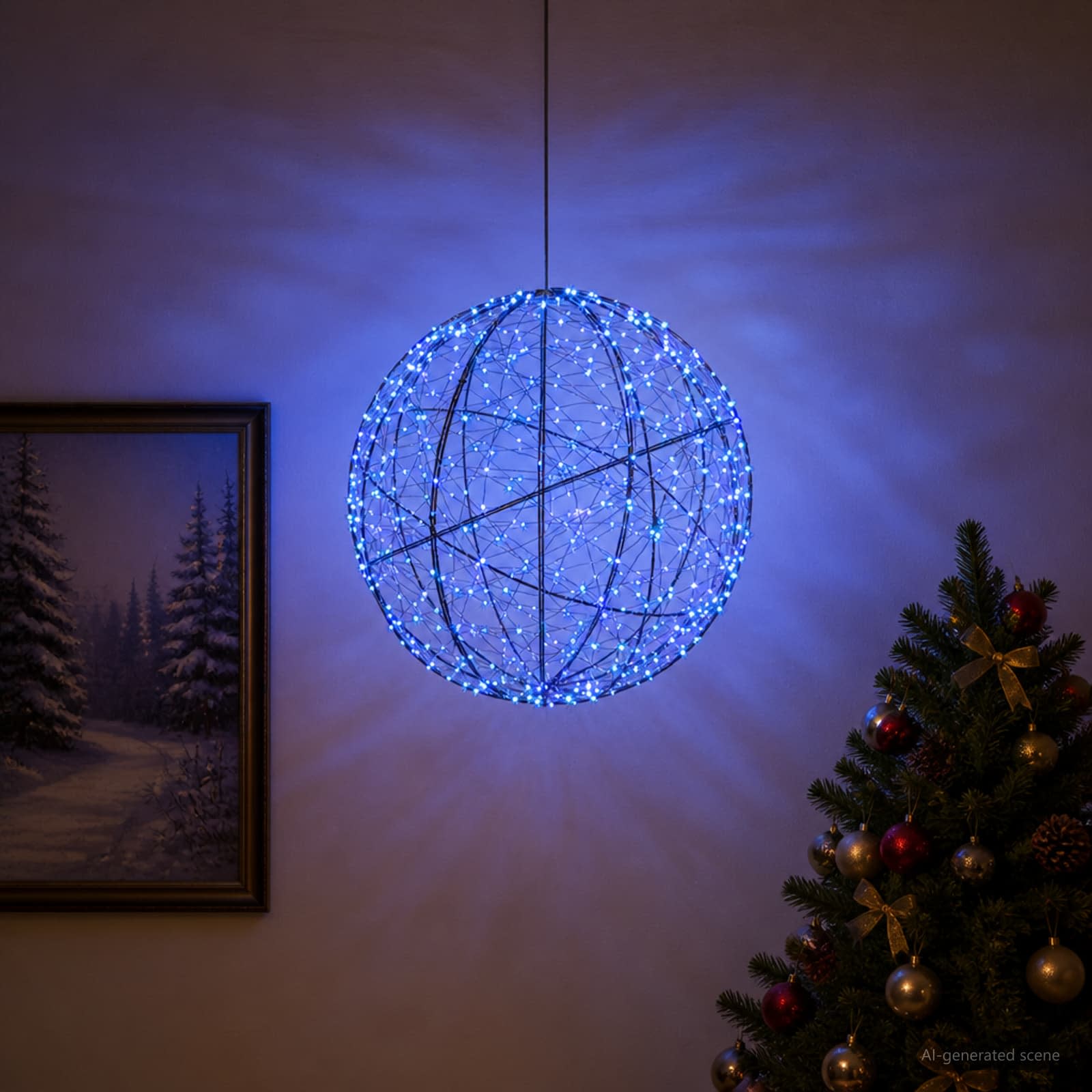 Božična konica za luči 750 LED Modra Premer 50 x 52 cm