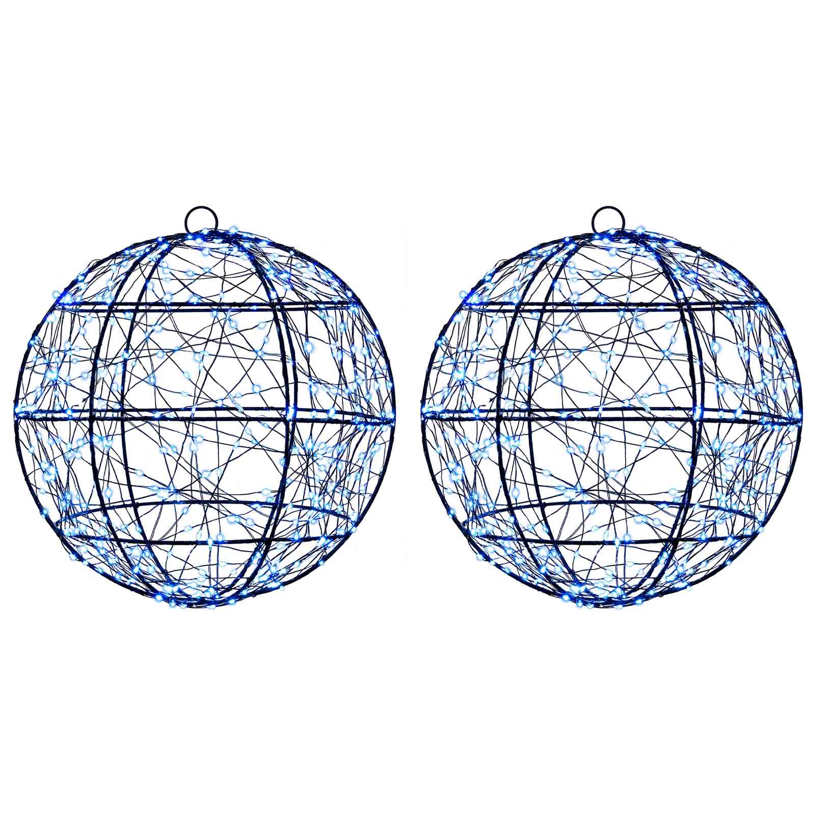 vidaXL Vianočný špic 2 ks 600 LED Modrá Priemer 30 x 32 cm