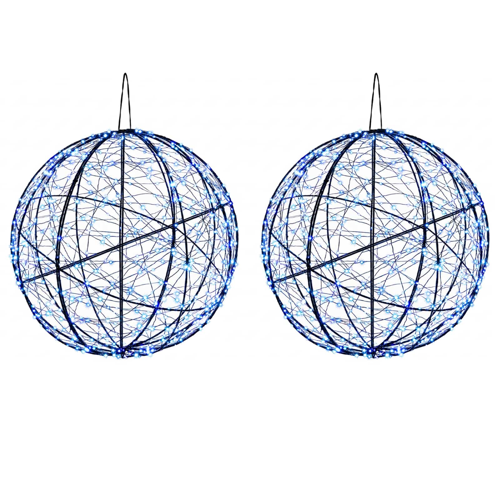 vidaXL Vianočný špic 2 ks 1500 LED Modrá Priemer 50 x 52 cm