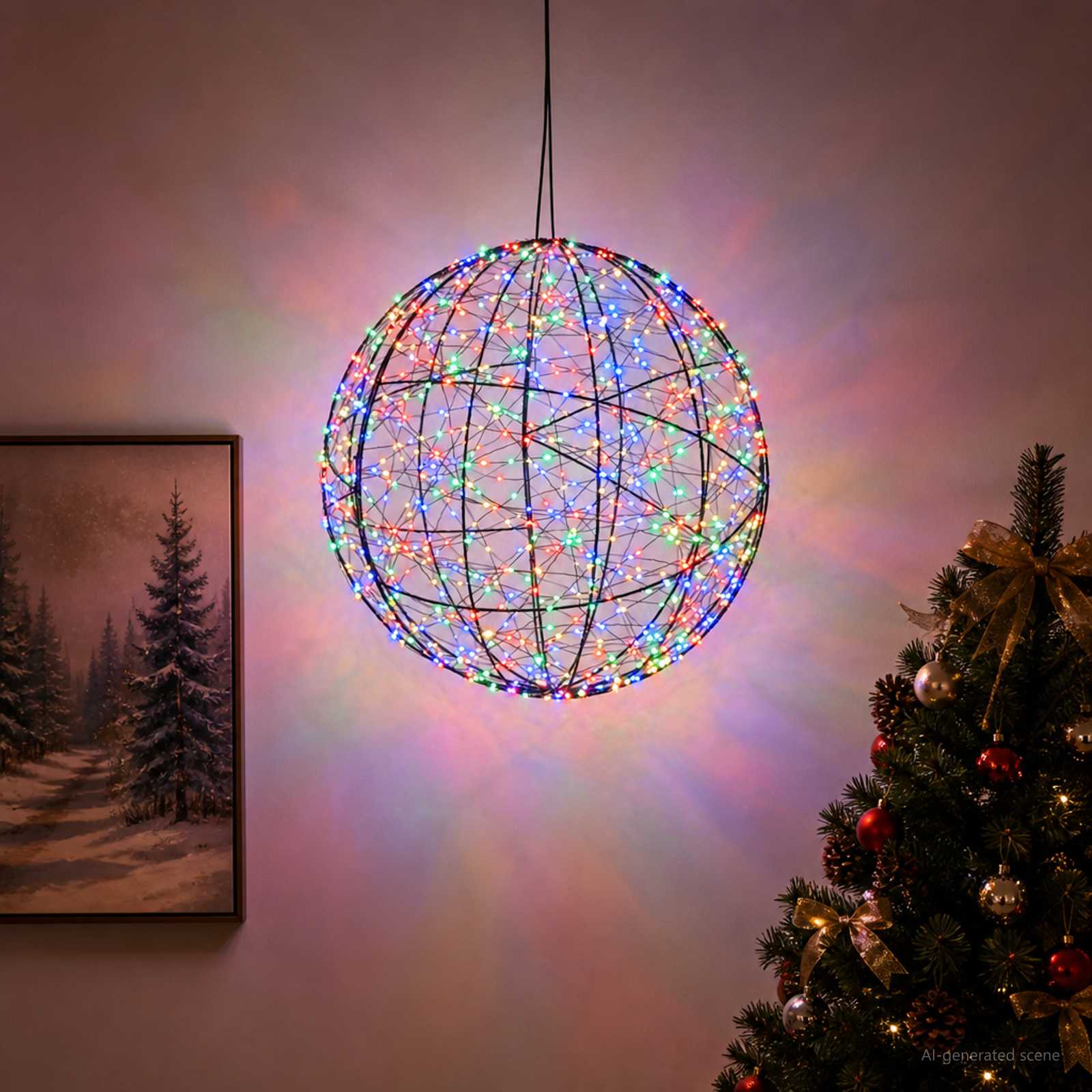 Božična konica za luči 950 LED Večbarvno Premer 60 x 63 cm