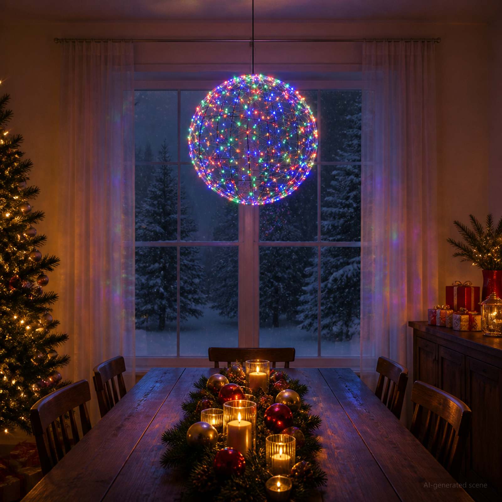 Božična konica za luči 950 LED Večbarvno Premer 60 x 63 cm