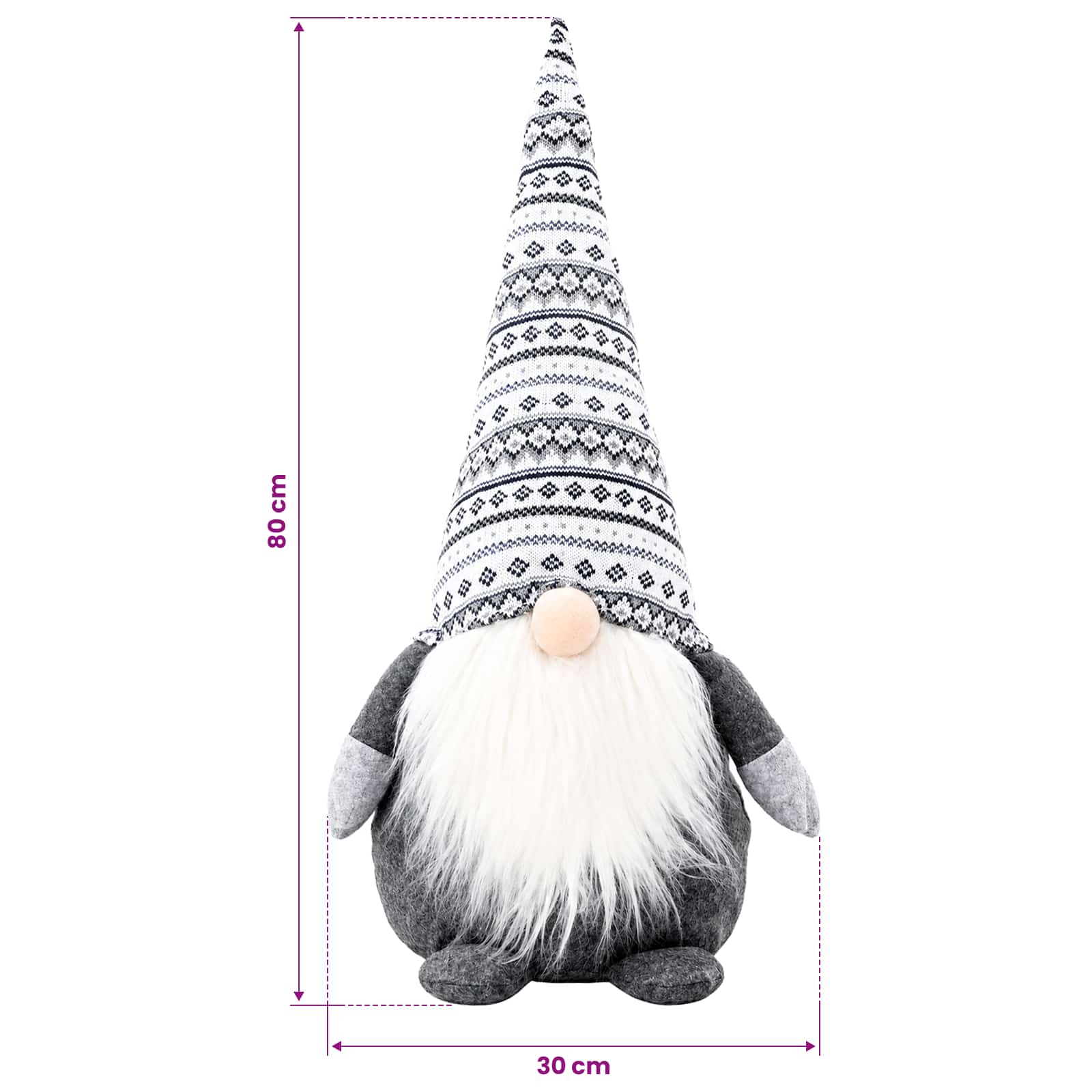 Božični škrat Siva 80 cm Poliester