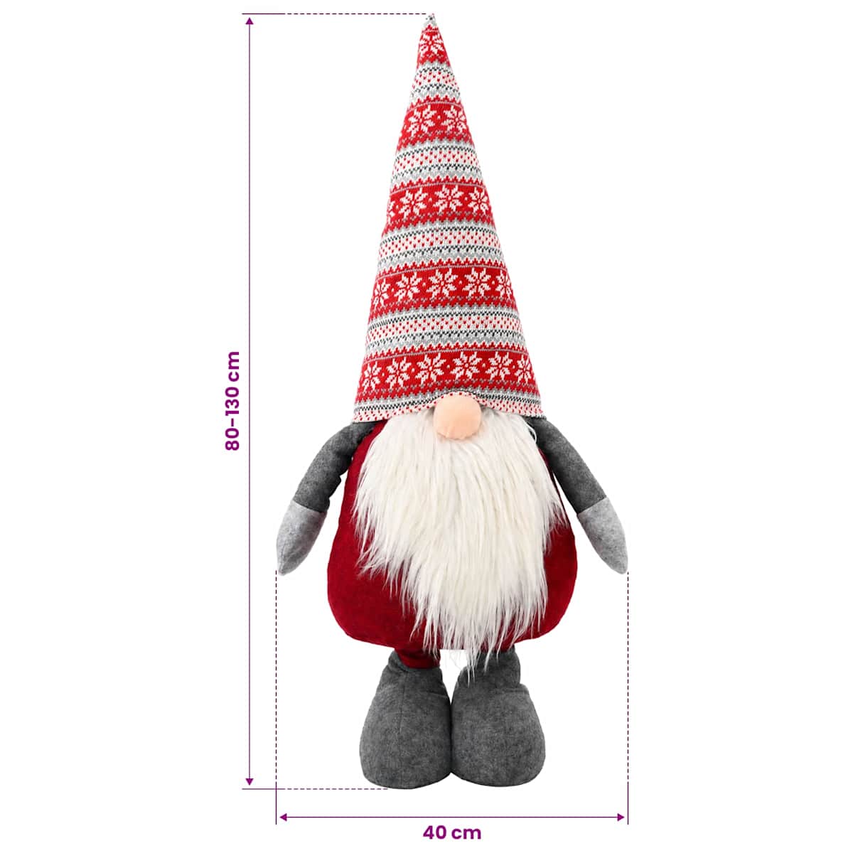 Julenisse med teleskopben 130 cm Polyester - Billede 10