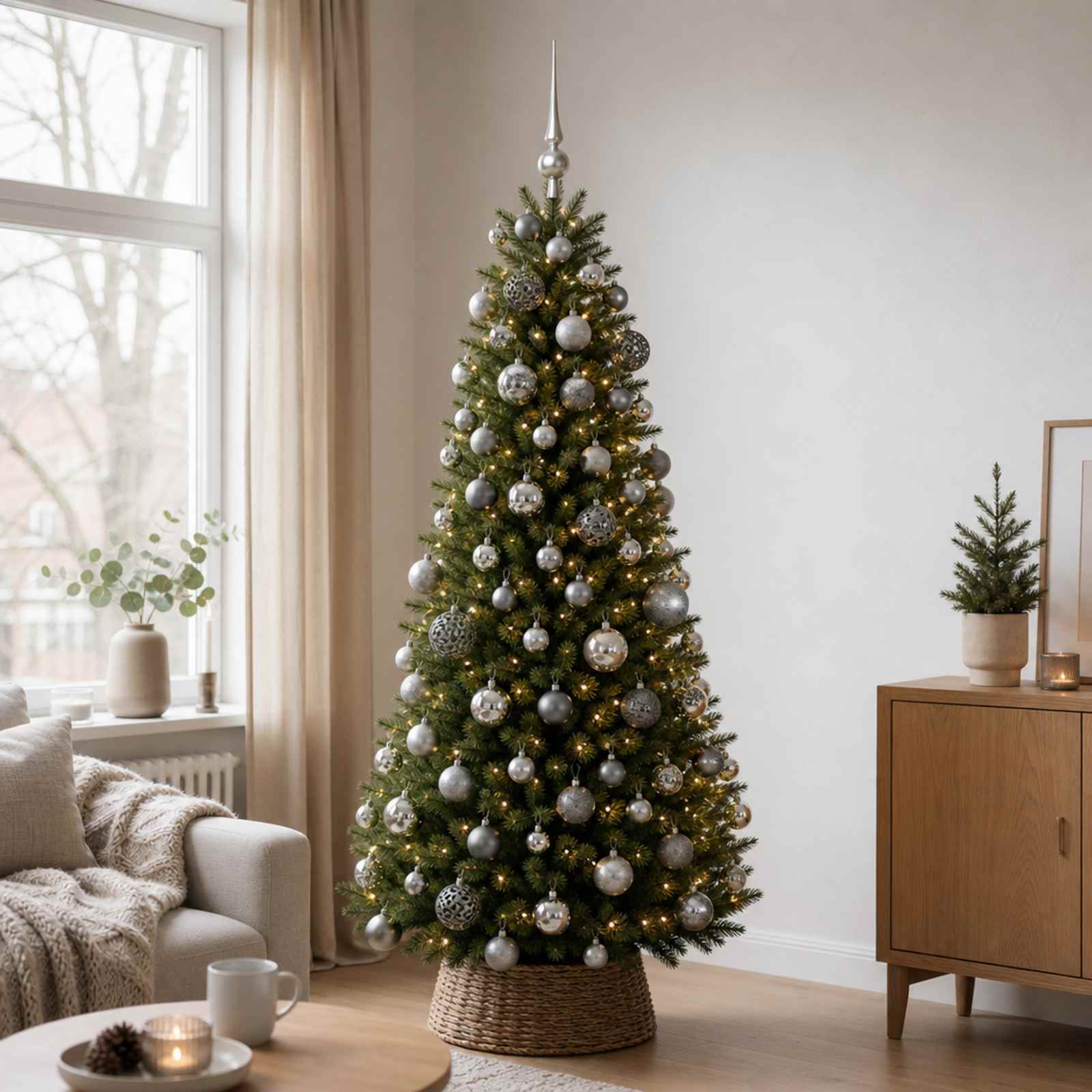vidaXL Kerstbal Set 120 st Grijs Dia. 6 cm Kunststof 300 LED's, foto 2