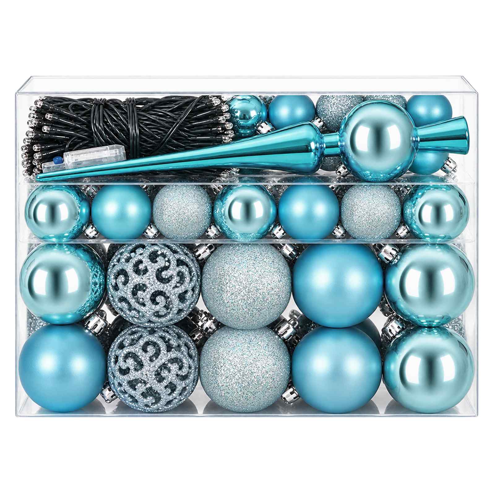 Set božičnih okraskov 61 kos Turkizna Premer 6 cm Plastika