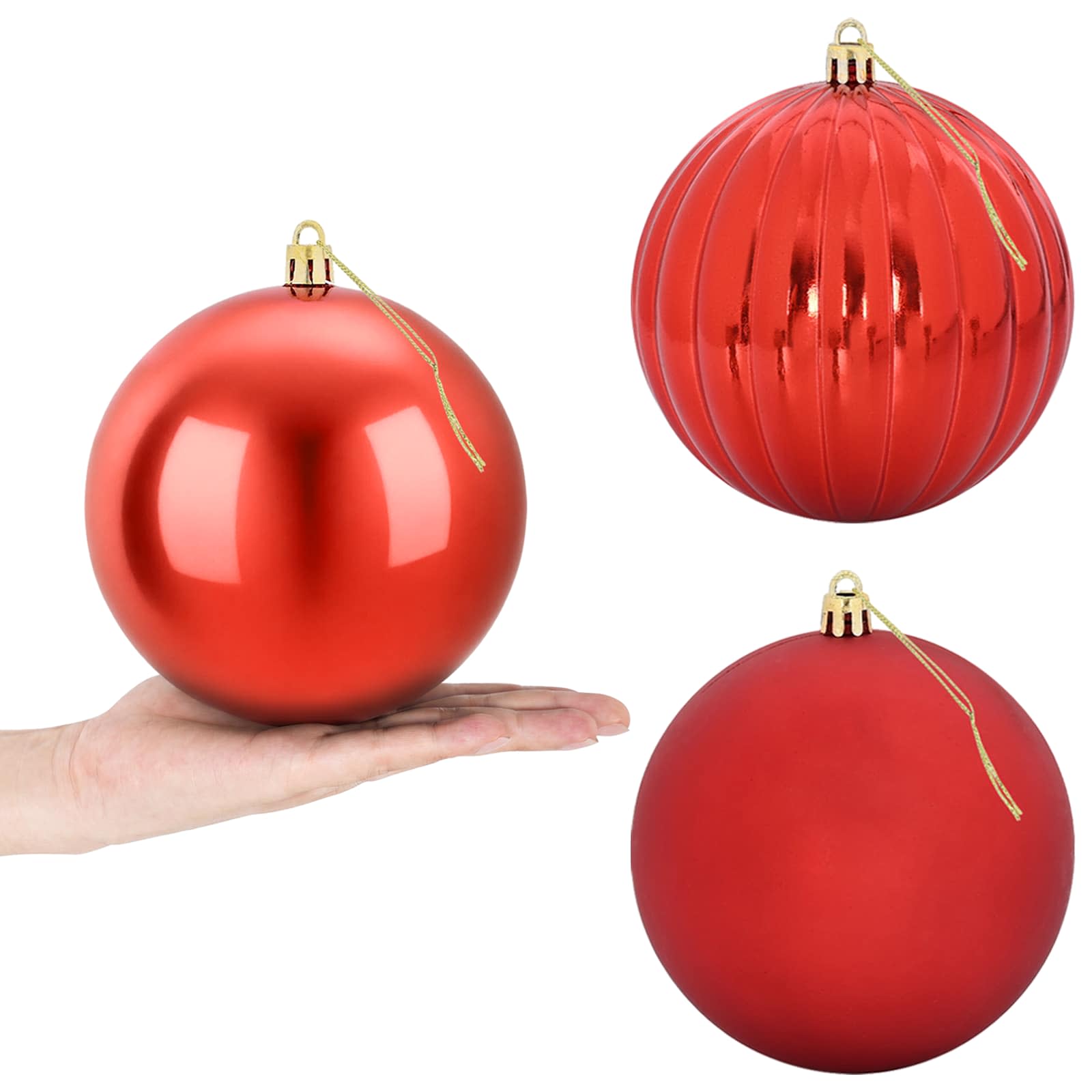 vidaXL Set de globuri de Crăciun XL 9 buc. Roșu Diam. 15 cm Plastic
