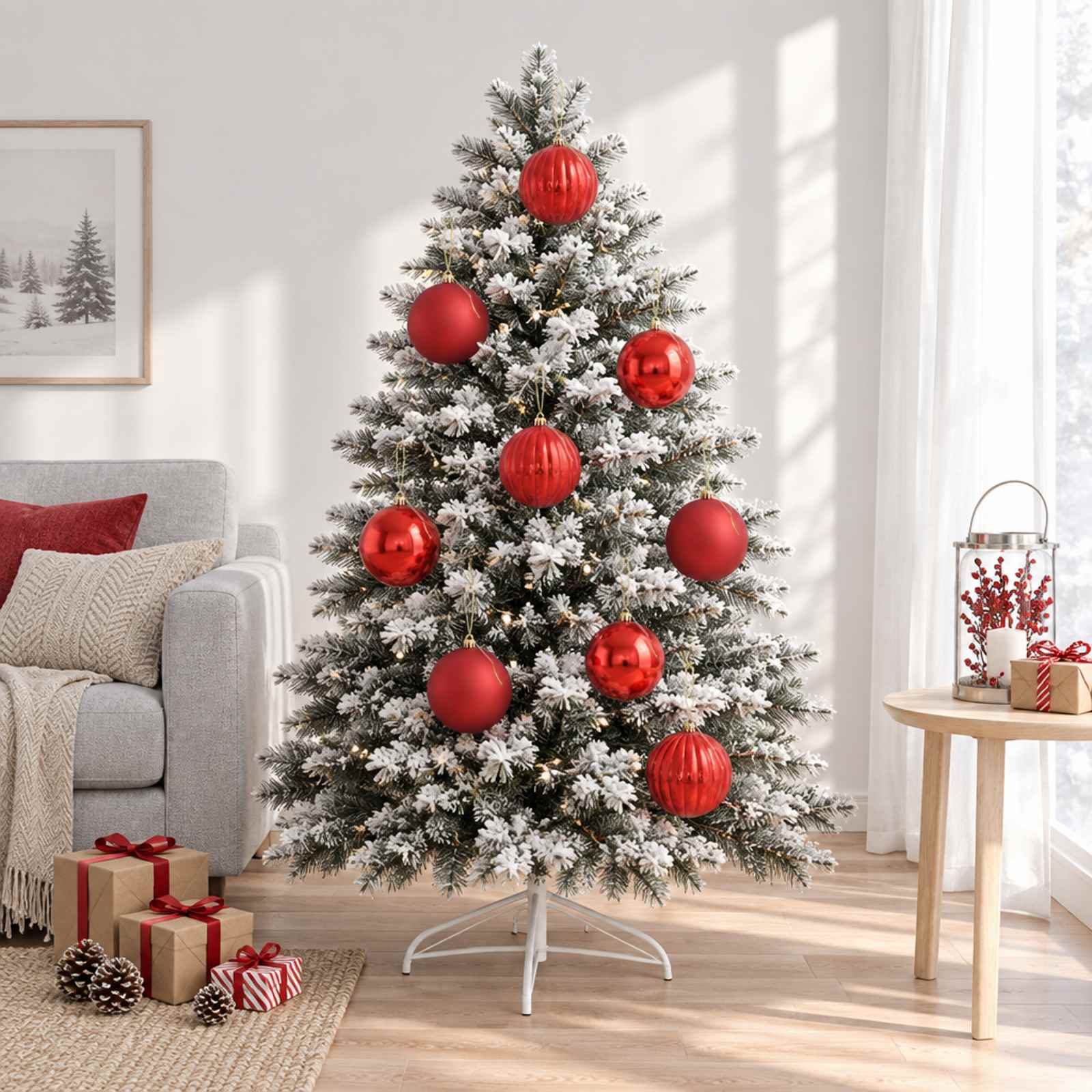 Set božičnih kroglic XXL 4 kos Rdeča Premer 20 cm Plastika