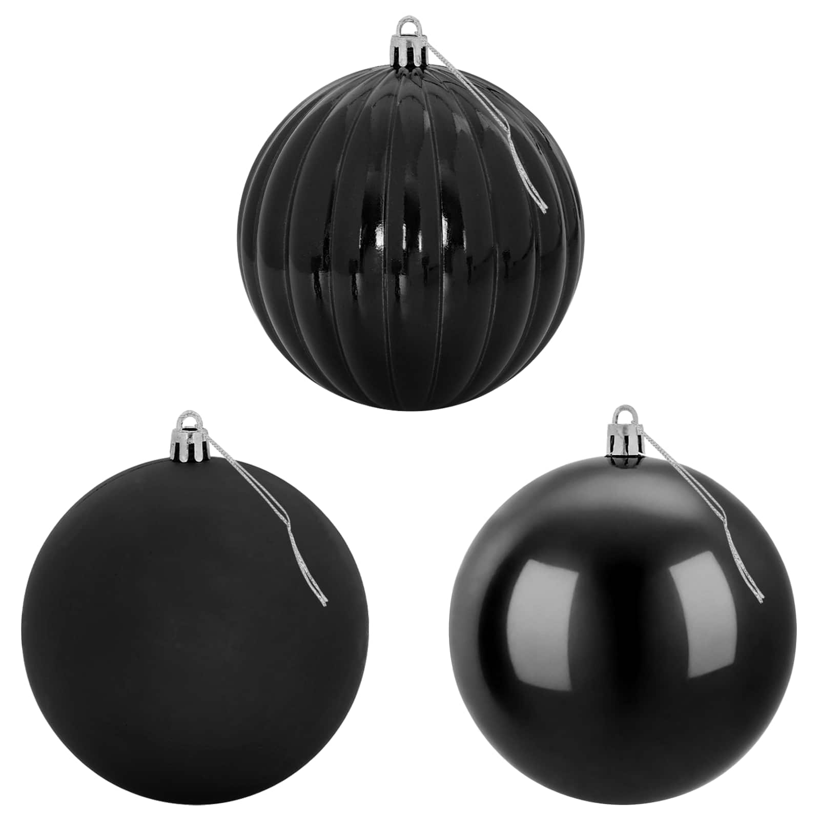 vidaXL - Kerstballenset - XXL - 4 - st - Zwart - Diam. - 20 - cm - Kunststof