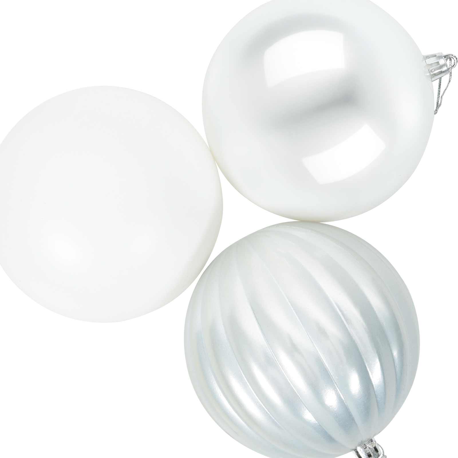 Set božičnih kroglic XL 15 kos Bela Premer 10 cm Plastika