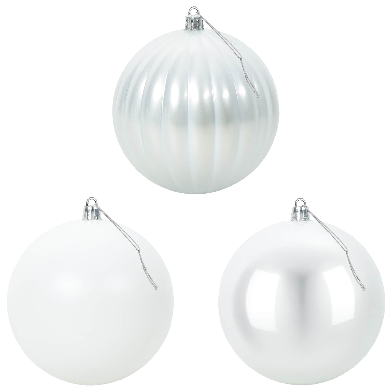 Set božičnih kroglic XXL 4 kos Bela Premer 20 cm Plastika