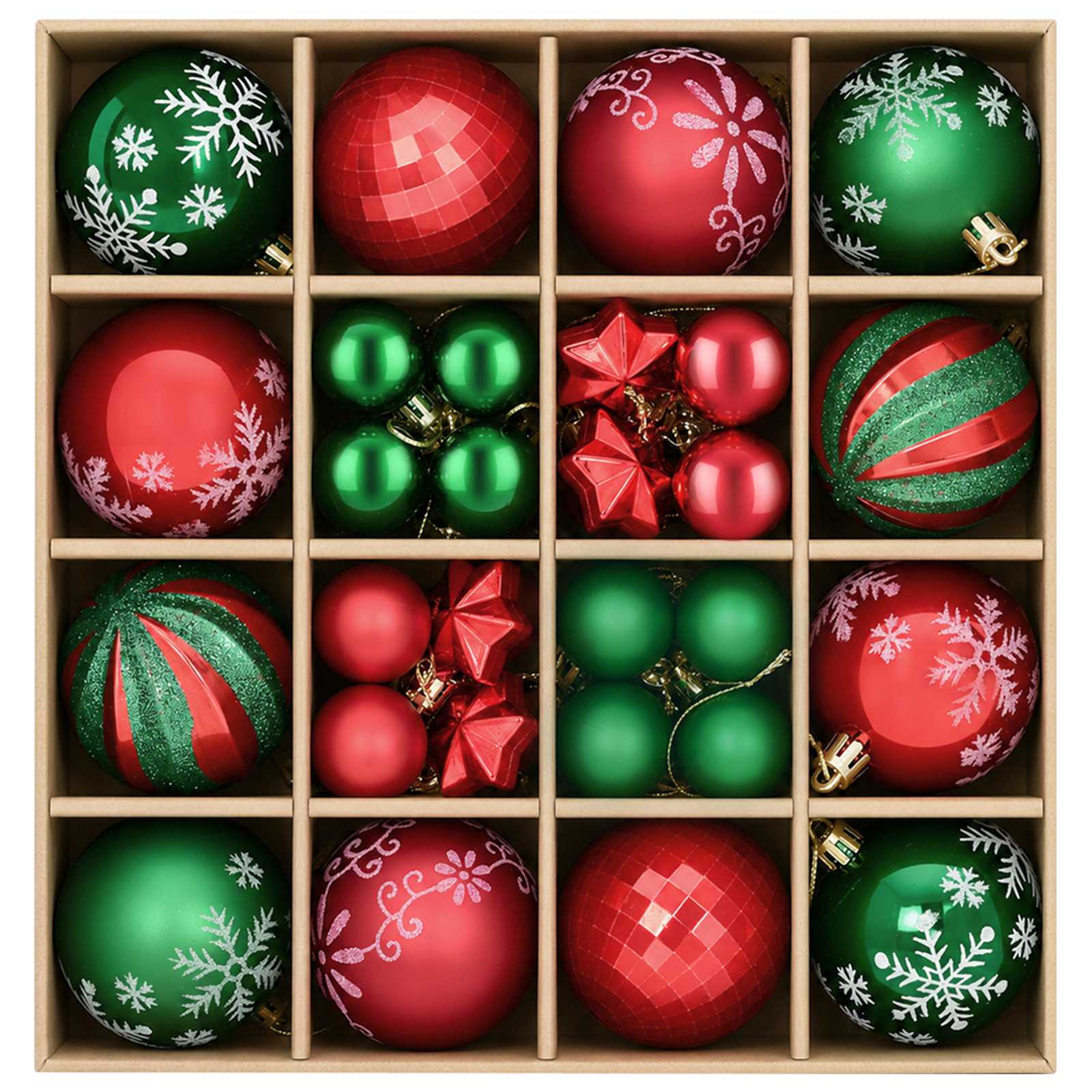 vidaXL - Kerstballenset - 88 - st - Groen - en - rood - Ø - 6 - cm - Kunststof