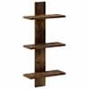 vidaXL Seinariiul Suitsutatud tamm 30 x 13.5 x 64.5 cm Kunstpuit