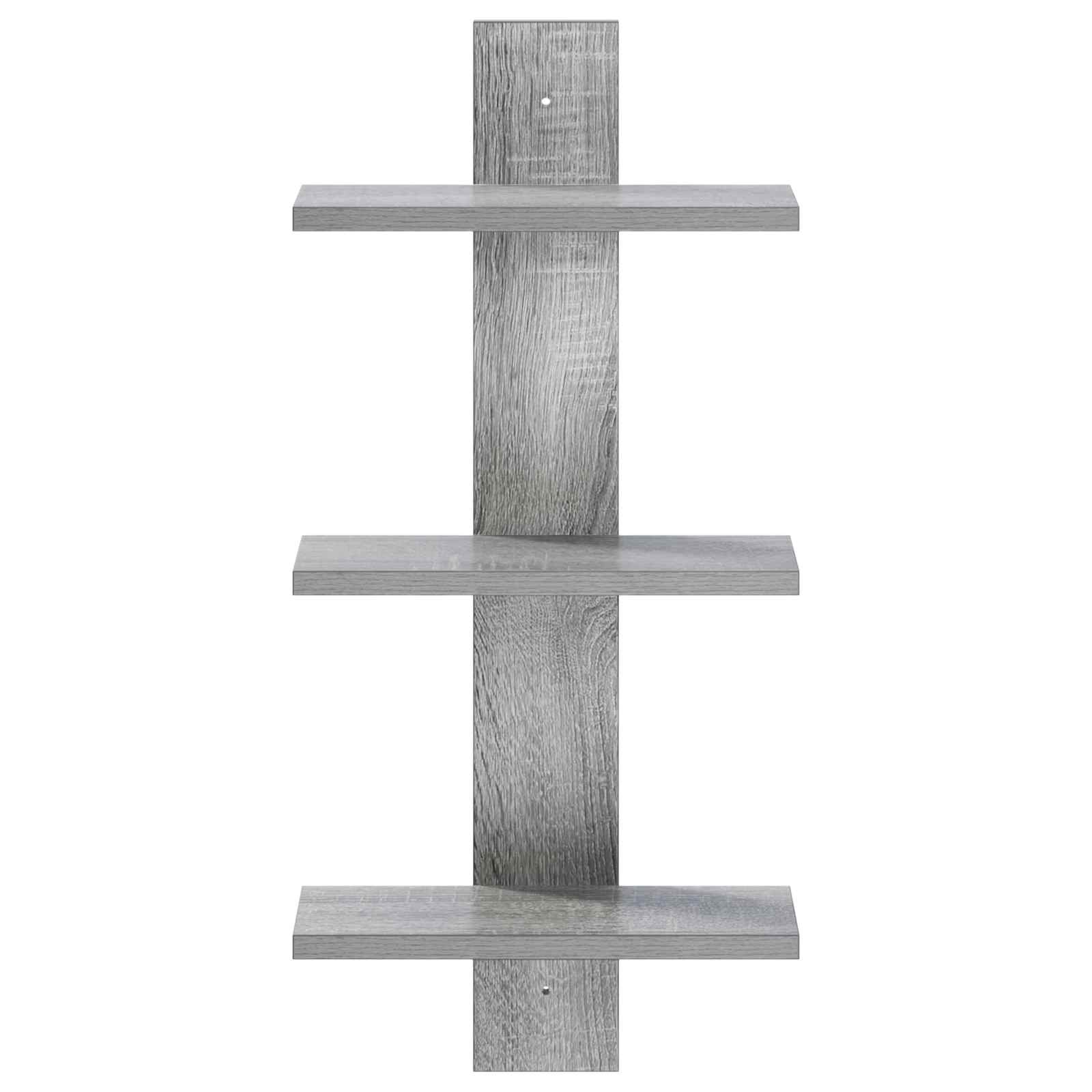 vidaXL - Wandplank - Grijs - Sonoma - 30 - x - 13.5 - x - 64.5 - cm - Bewerkt - hout