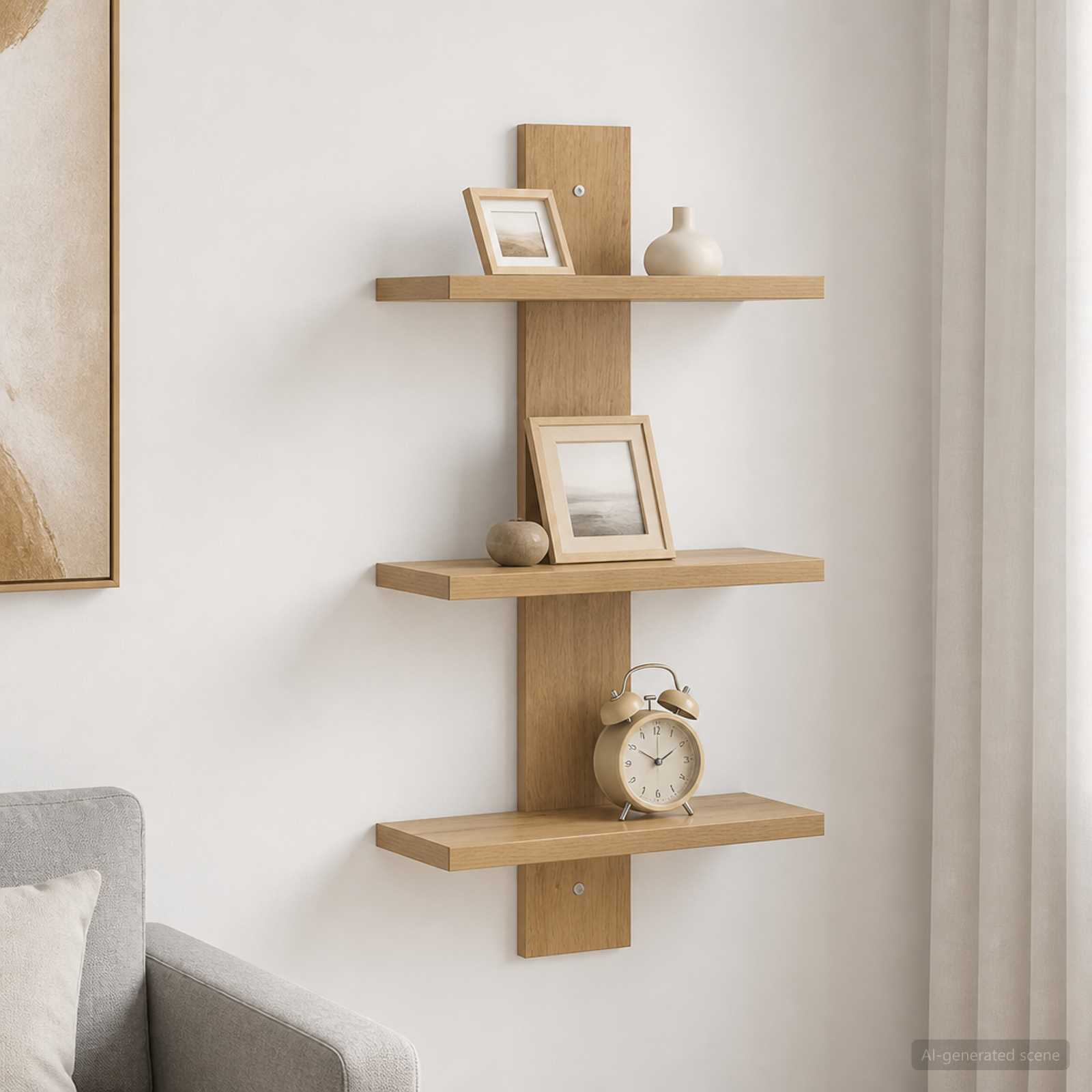 vidaXL Vegghylle Artisan eik 30 x 13.5 x 64.5 cm Konstruert tre