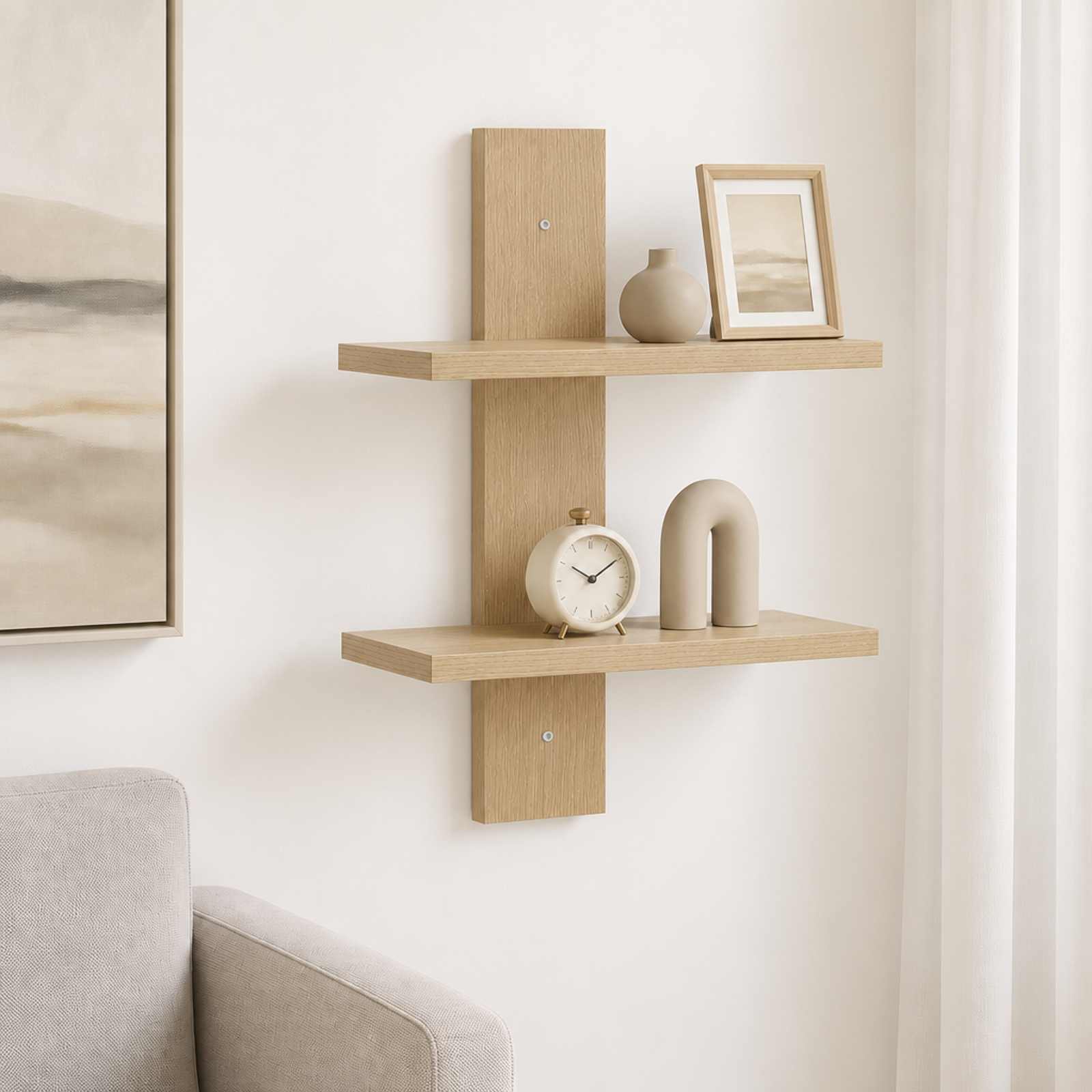 Wandplank Sonoma Eiken 30 x 13.5 x 43 cm Bewerkt hout
