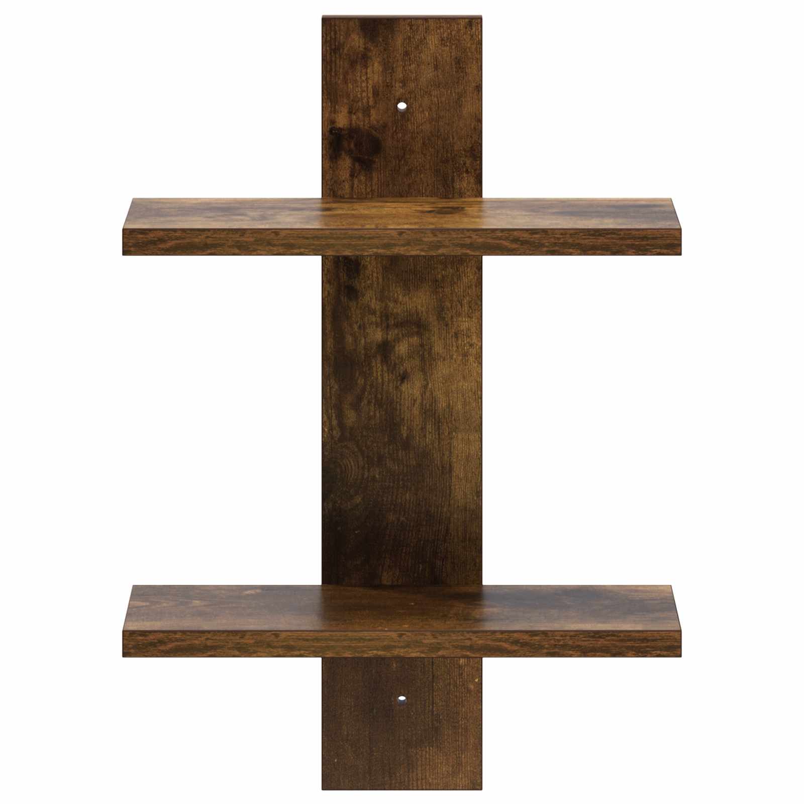 vidaXL - Wandplank - Gerookt - eiken - 30 - x - 13.5 - x - 43 - cm - Bewerkt - hout