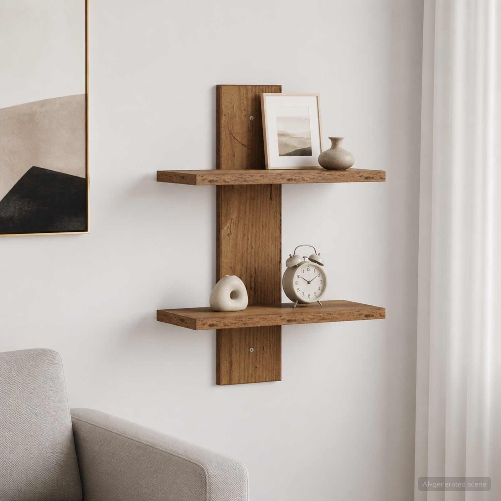 Wandplank Oud hout 30 x 13.5 x 43 cm Bewerkt hout