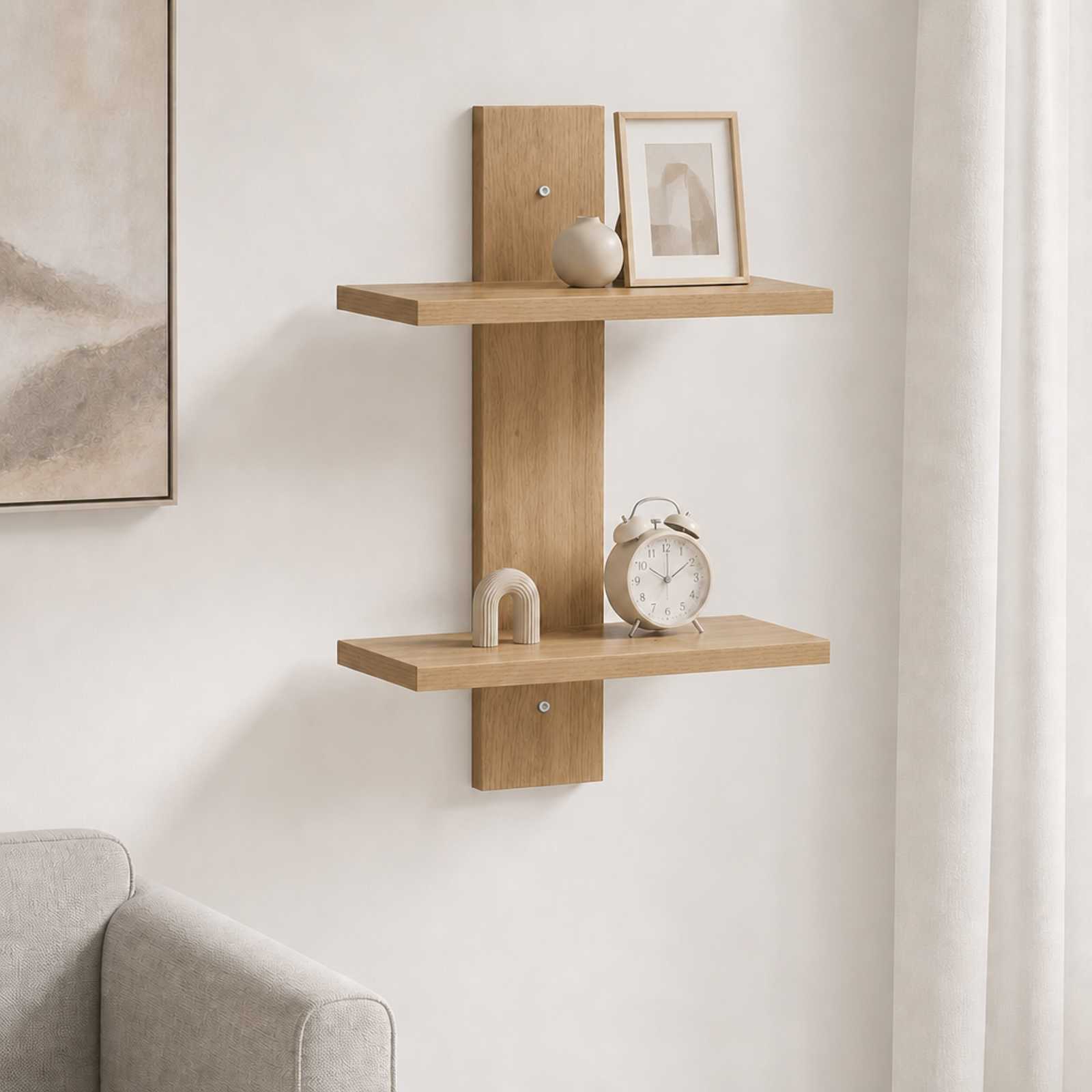 Wandplank Artisan eiken 30 x 13.5 x 43 cm Bewerkt hout