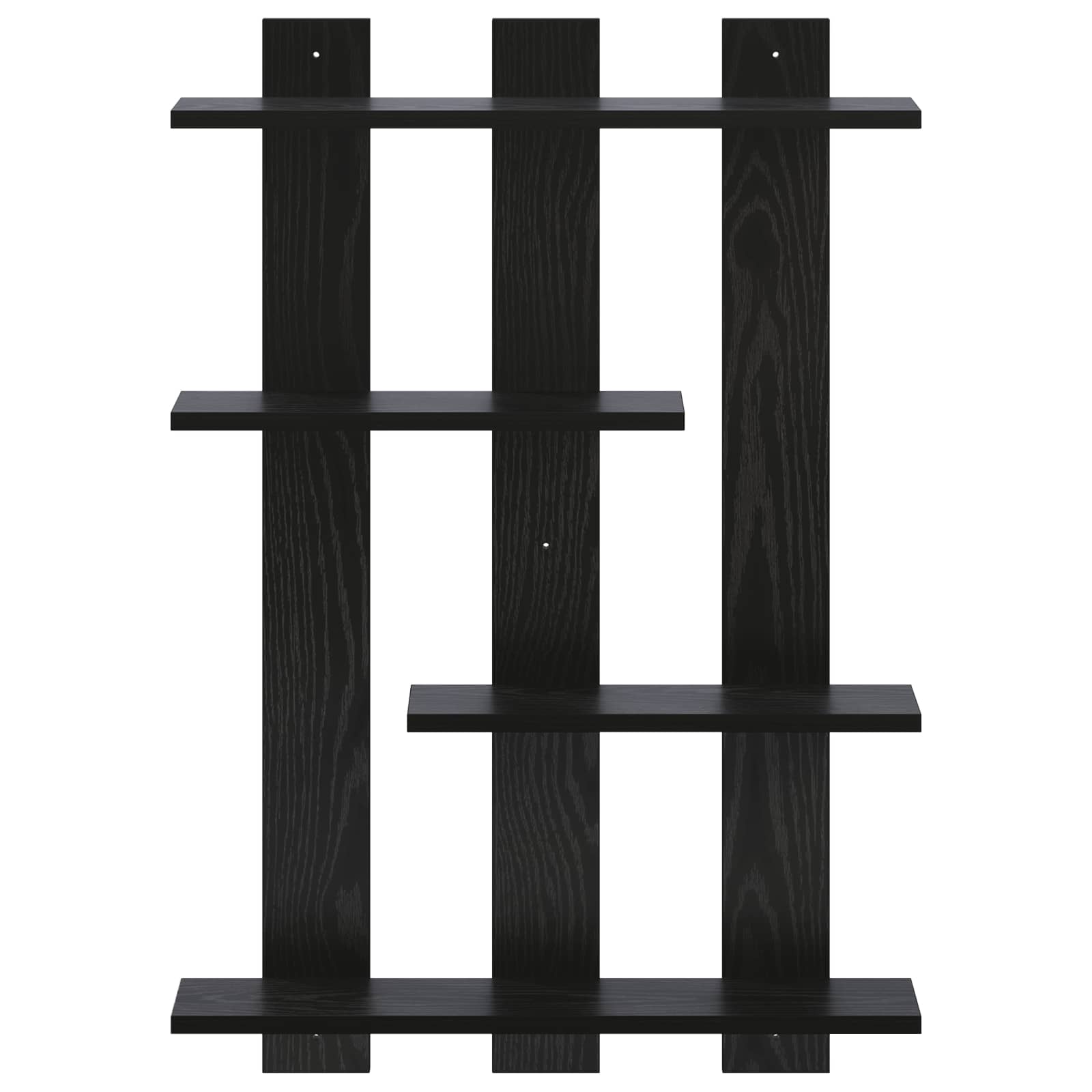 vidaXL - Wandplank - Zwart - eiken - 61 - x - 13,5 - x - 88 - cm - Bewerkt - hout