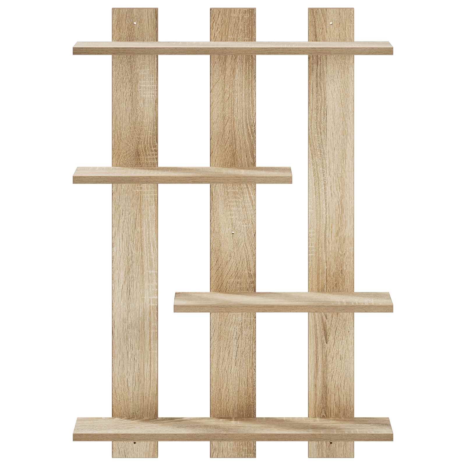vidaXL - Wandplank - Sonoma - Eiken - 61 - x - 13,5 - x - 88 - cm - Bewerkt - hout
