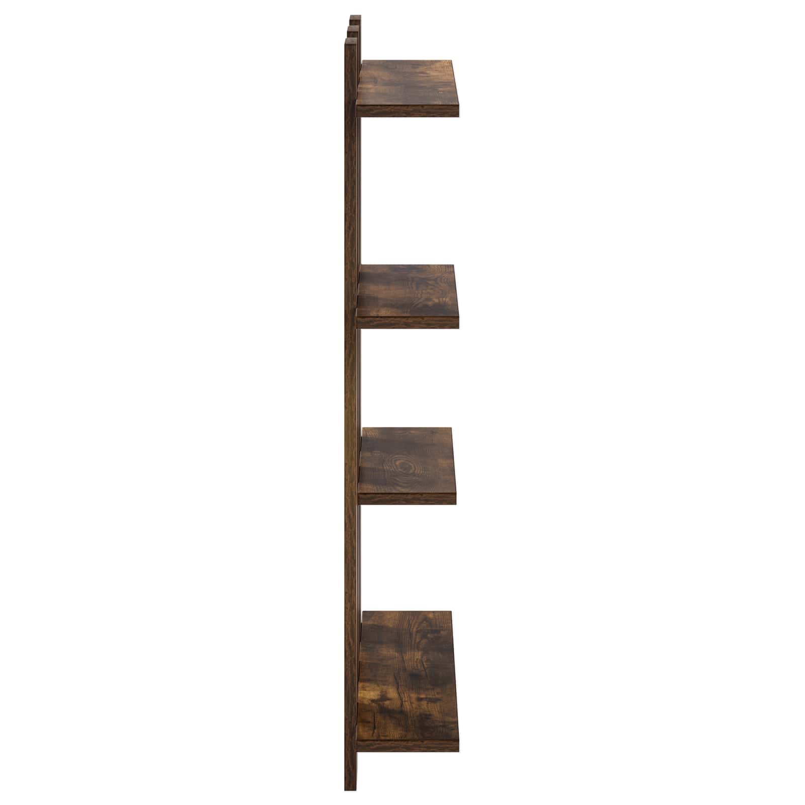 Stenska polica Dimljen hrast 61 x 13,5 x 88 cm Inženirski les
