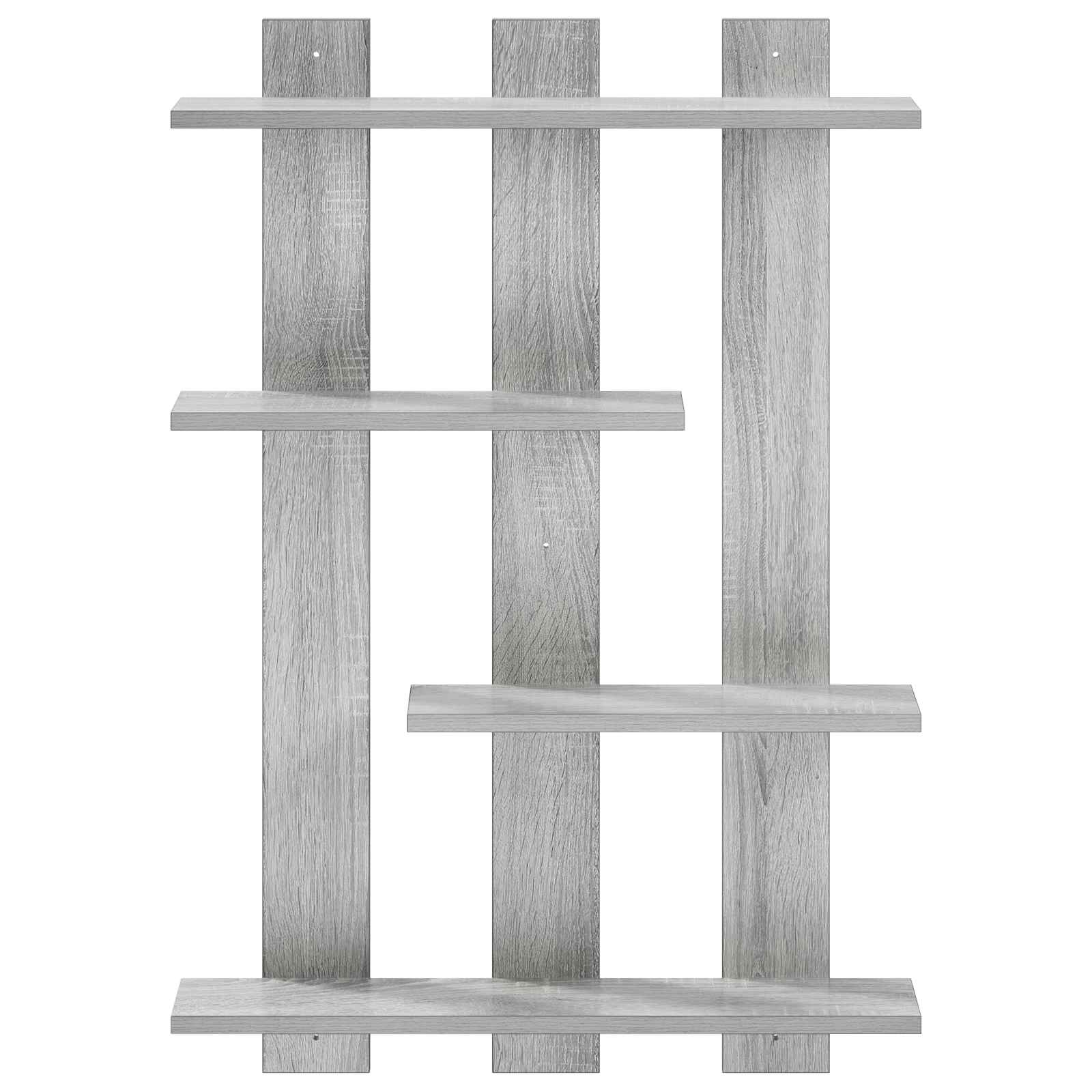 vidaXL - Wandplank - Grijs - Sonoma - 61 - x - 13,5 - x - 88 - cm - Bewerkt - hout