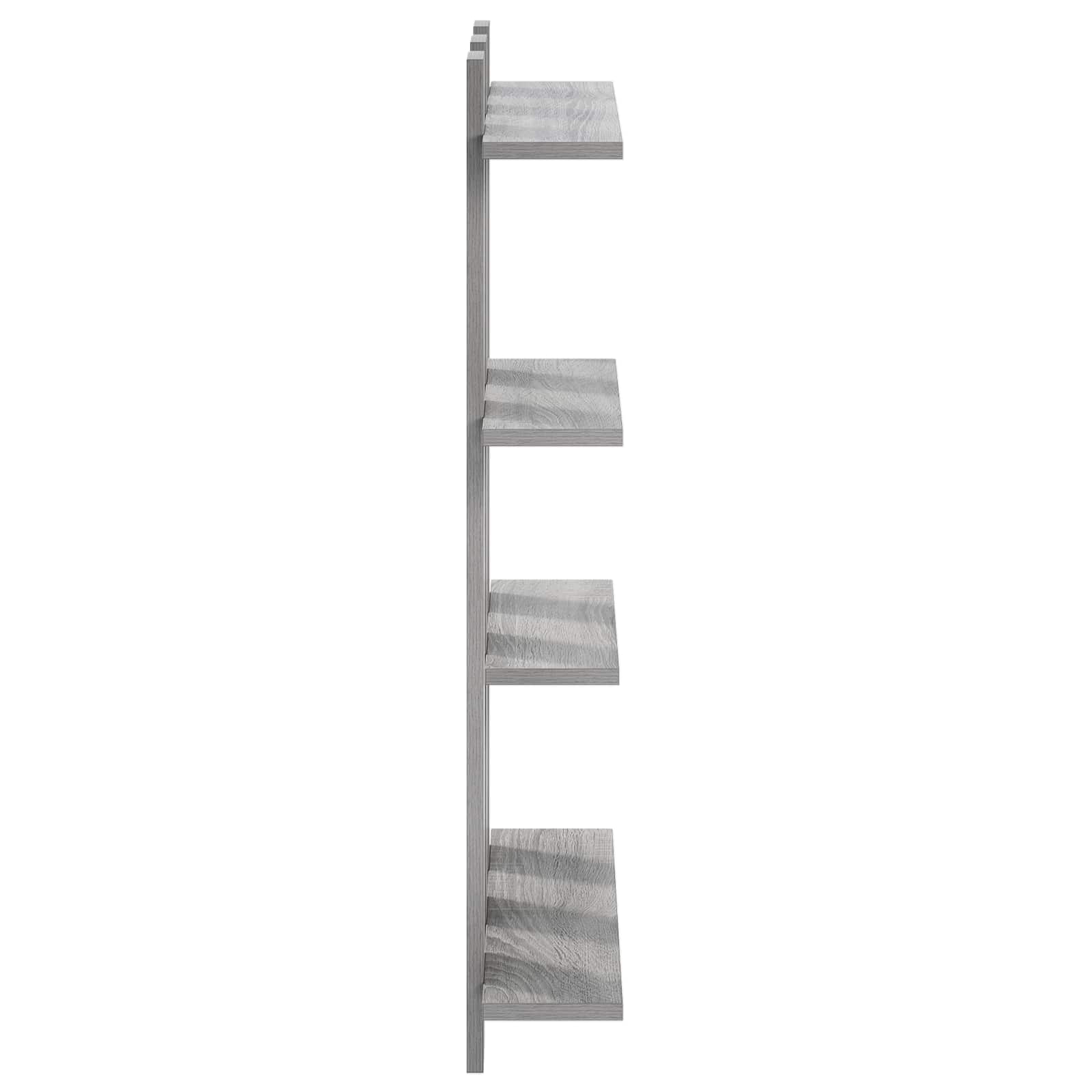 Stenska polica Siva Sonoma 61 x 13,5 x 88 cm Inženirski les