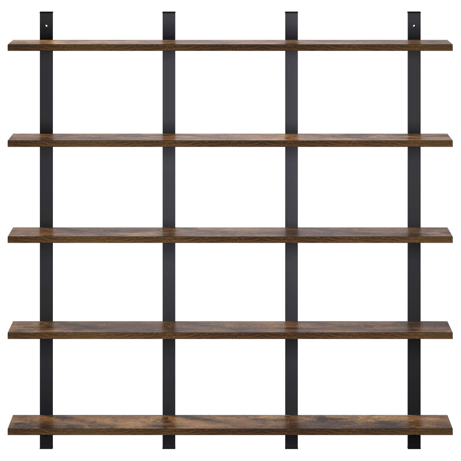 Stenska polica Dimljen hrast 102 x 13,5 x 102 cm Inženirski les
